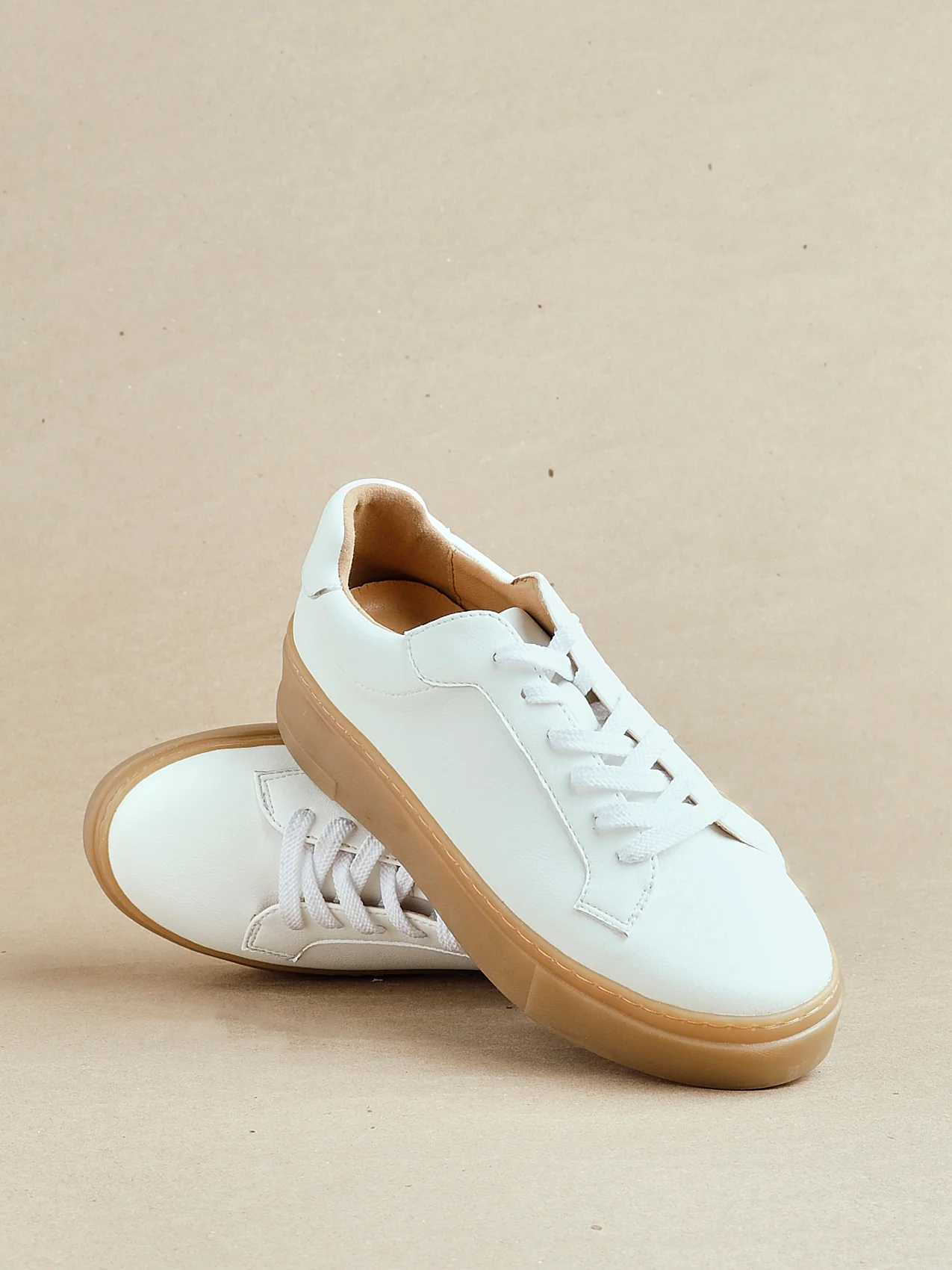 Blanca White Leather Trainers