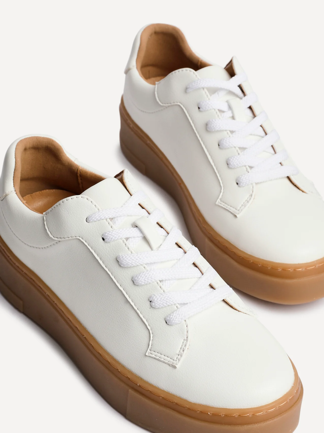 Blanca White Leather Trainers - Image 4