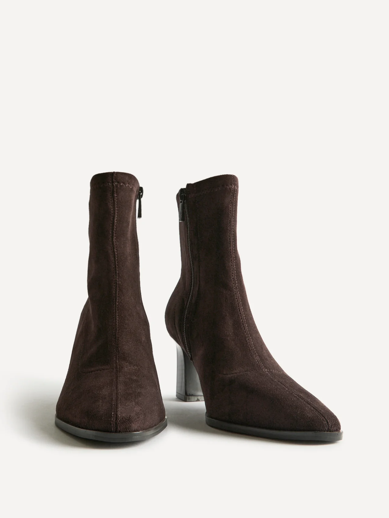 Blaze Brown Sock Heeled Ankle Boots - Image 3