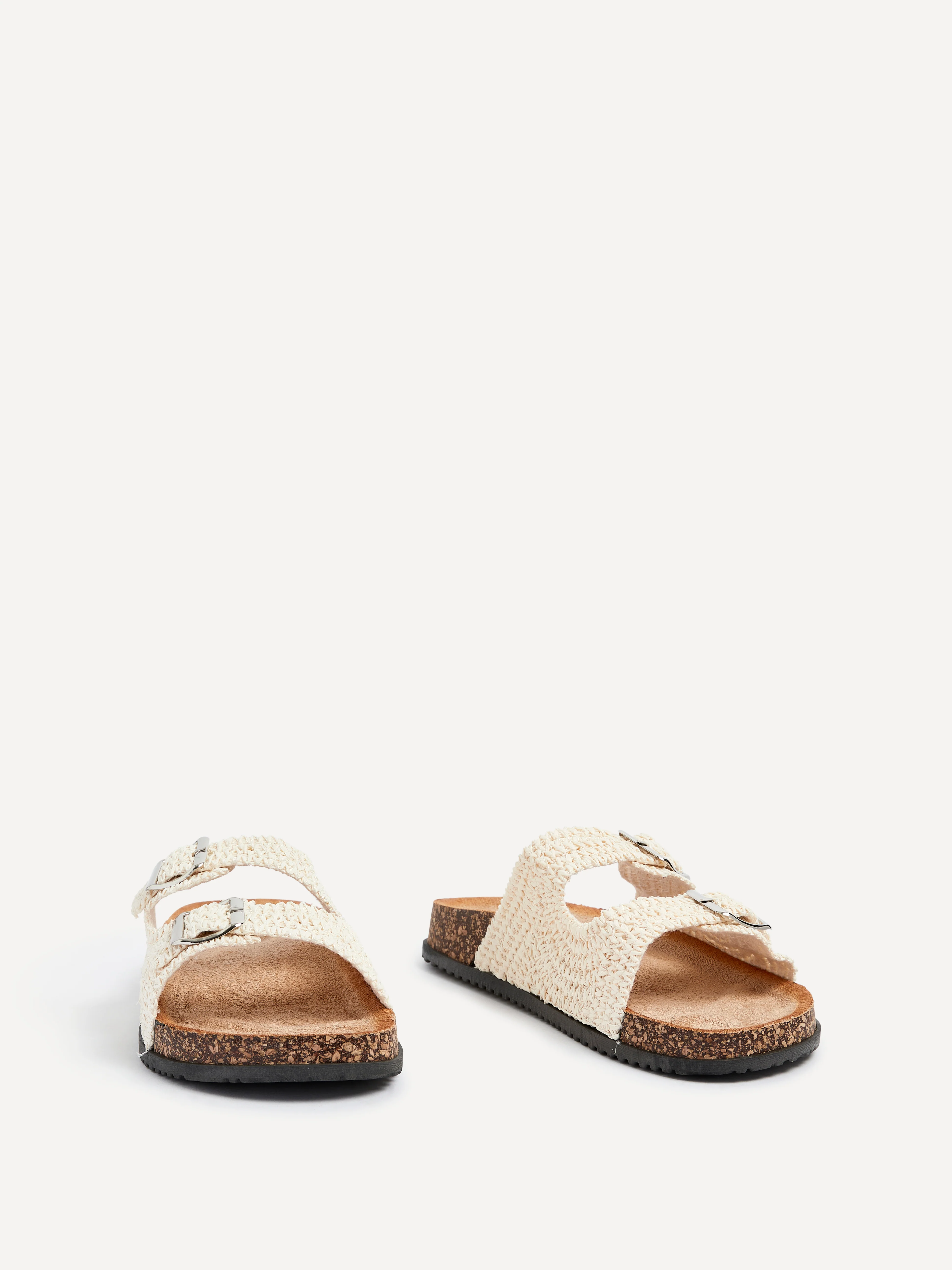 Brianna Beige Flat Sandals - Image 3