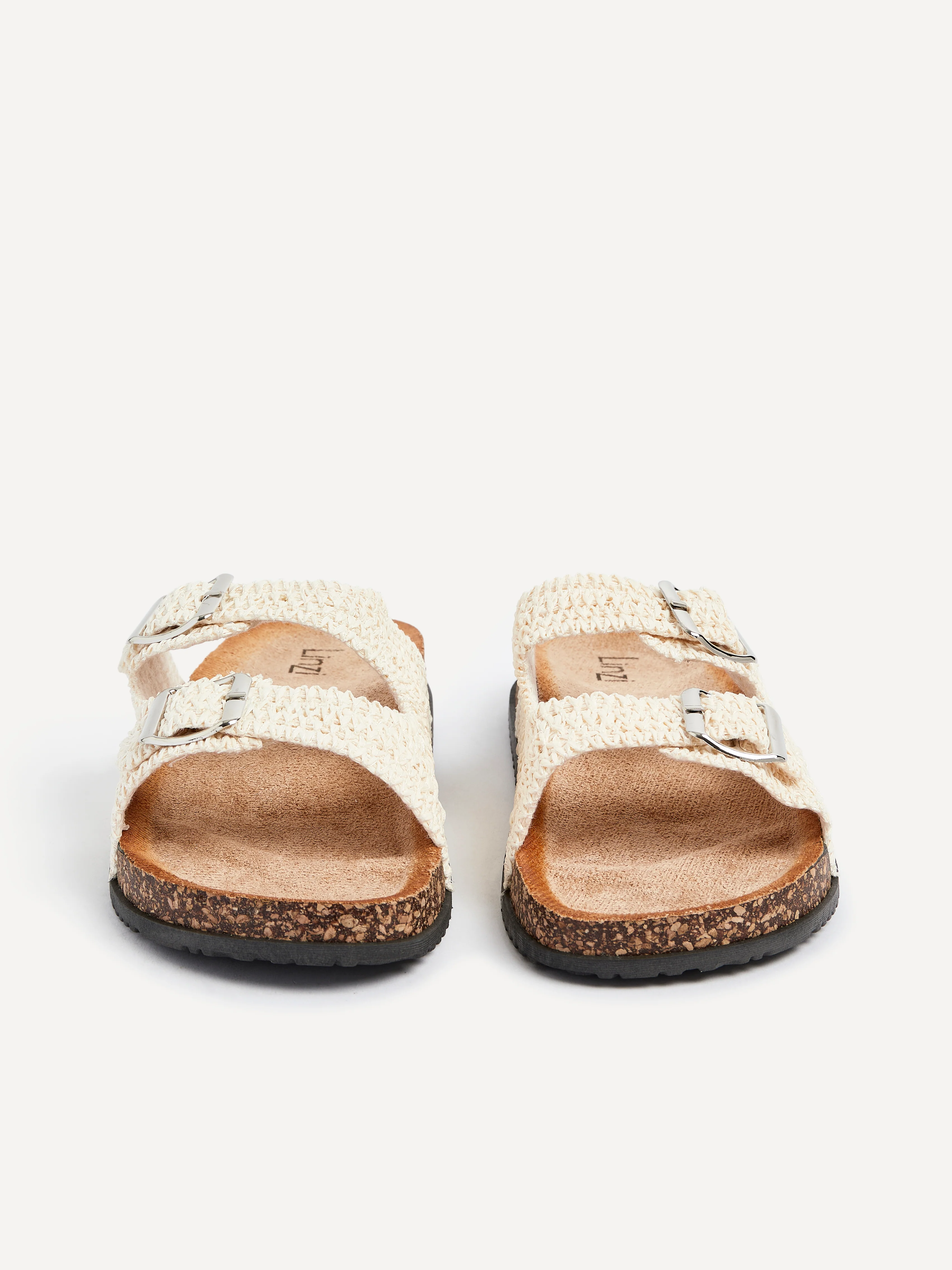 Brianna Beige Flat Sandals - Image 4
