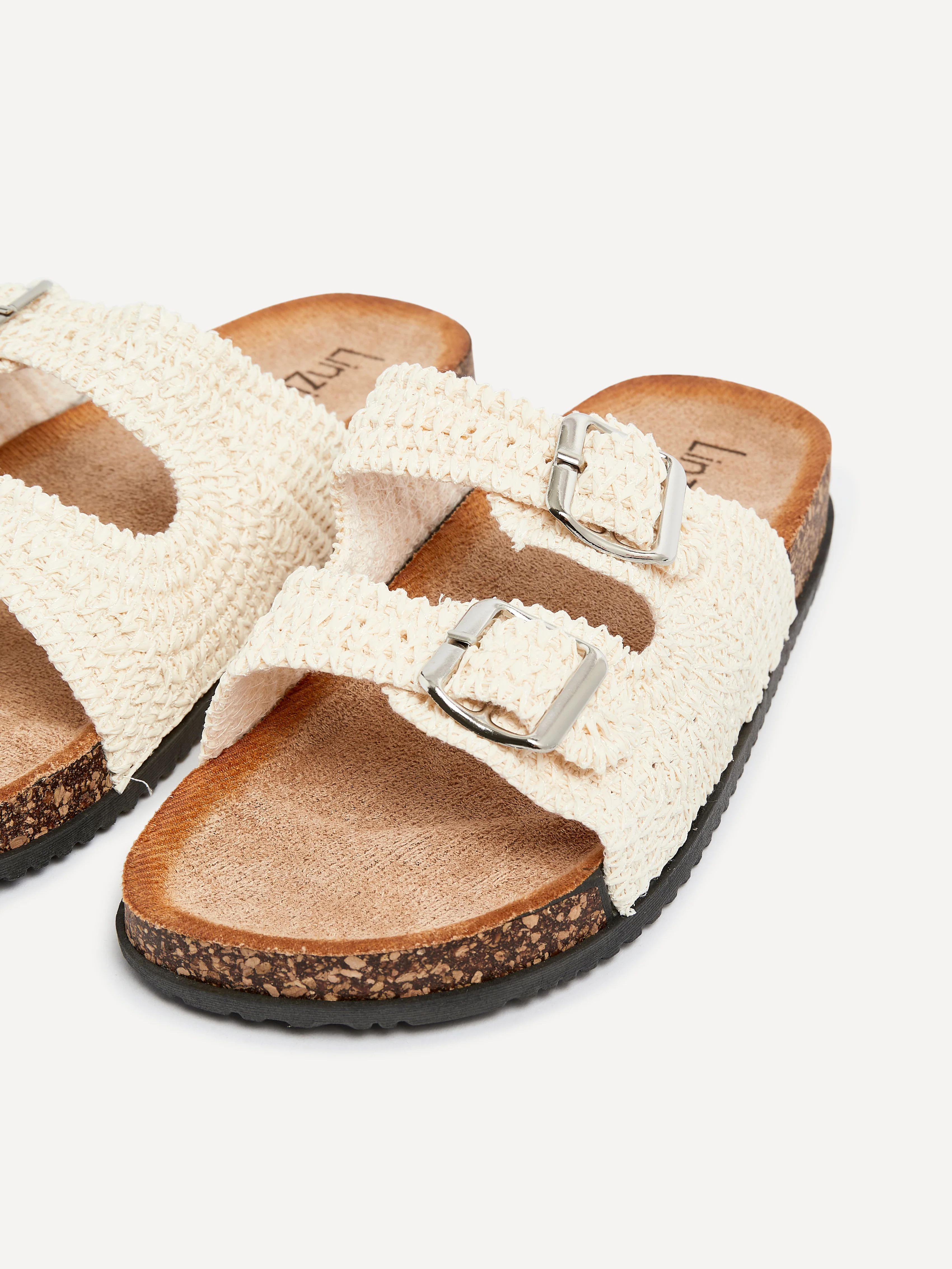 Brianna Beige Flat Sandals - Image 5