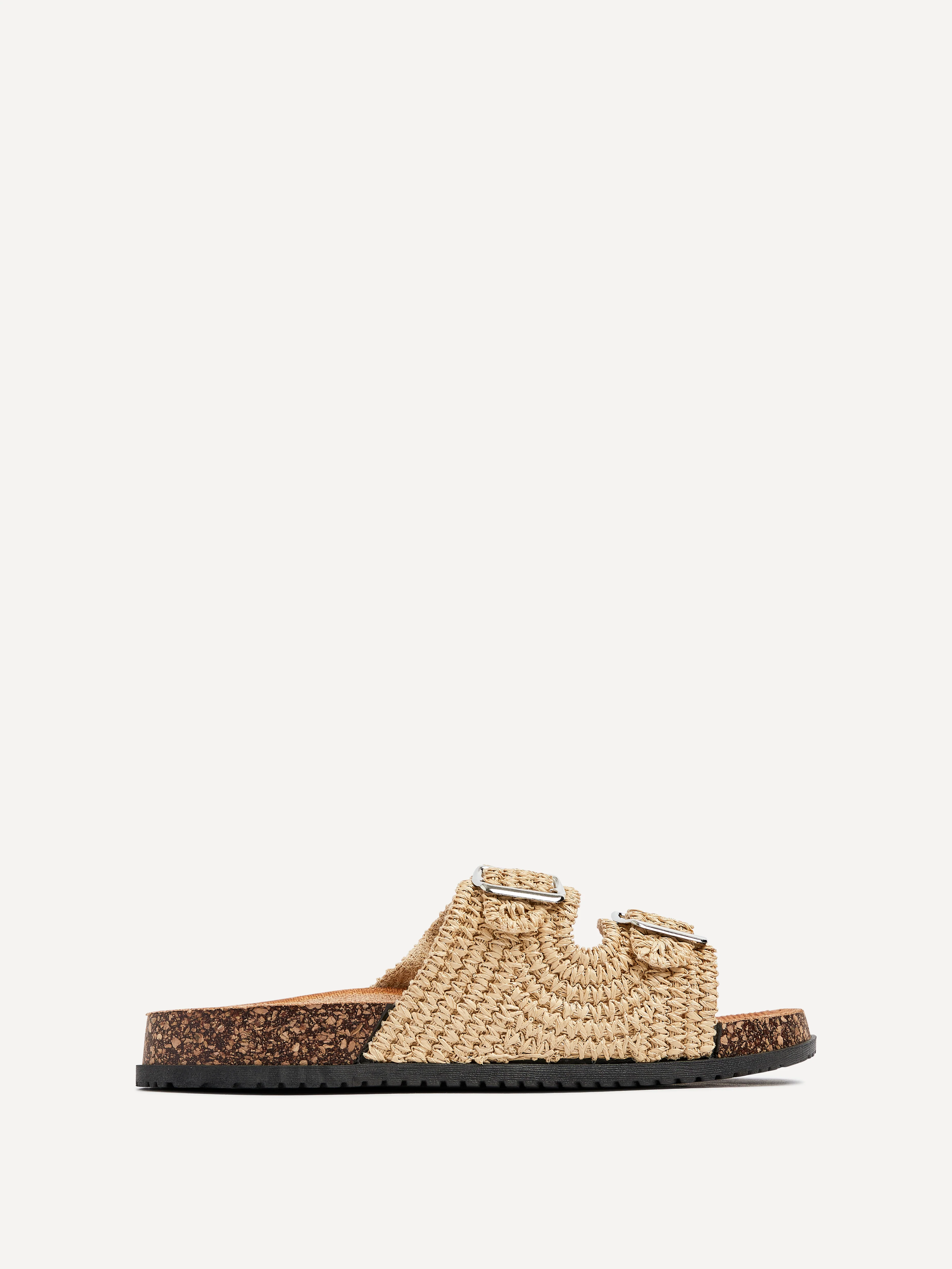 Brianna Natural Double Buckle Sandals - Image 2