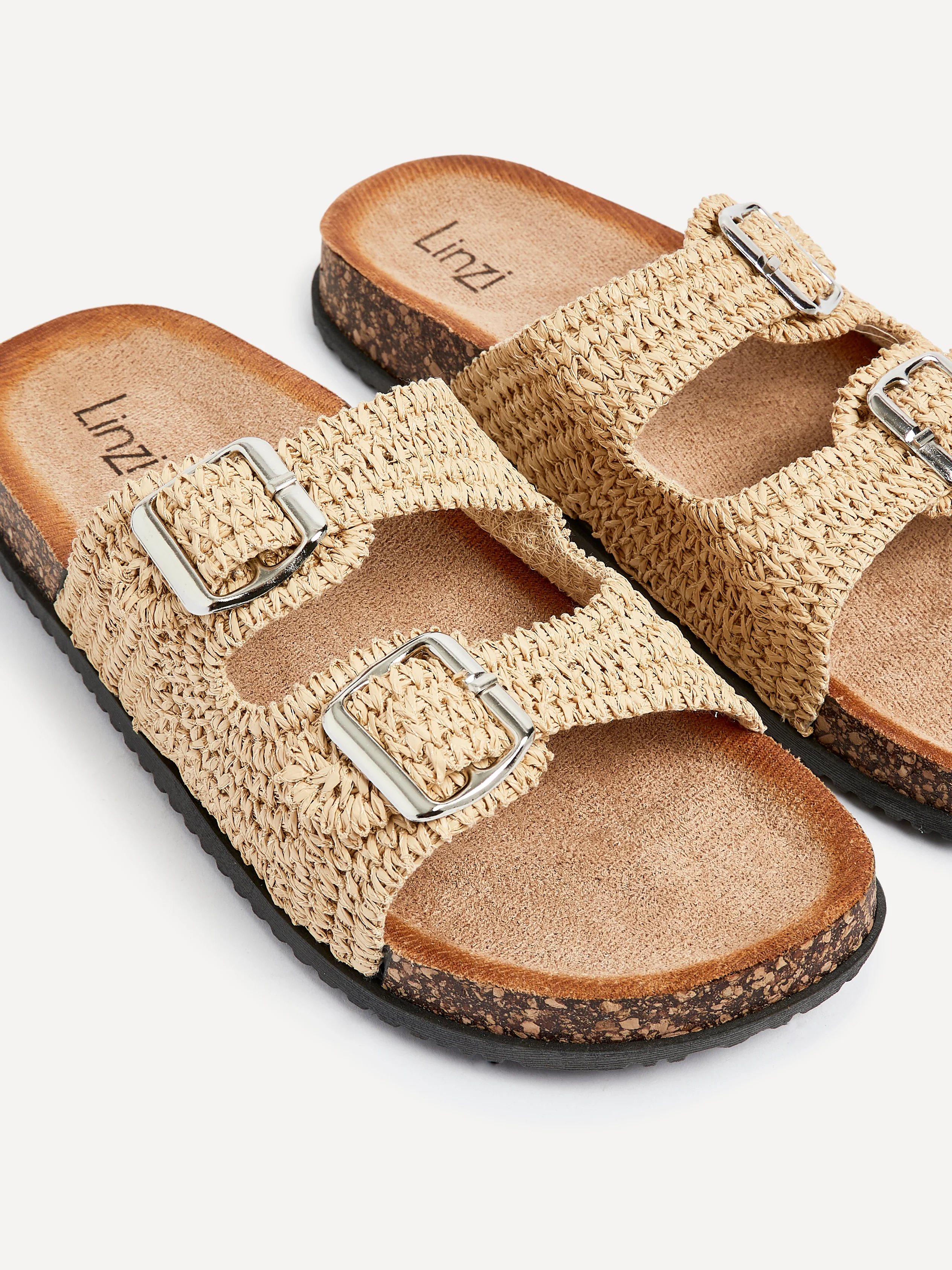 Brianna Natural Double Buckle Sandals - Image 5