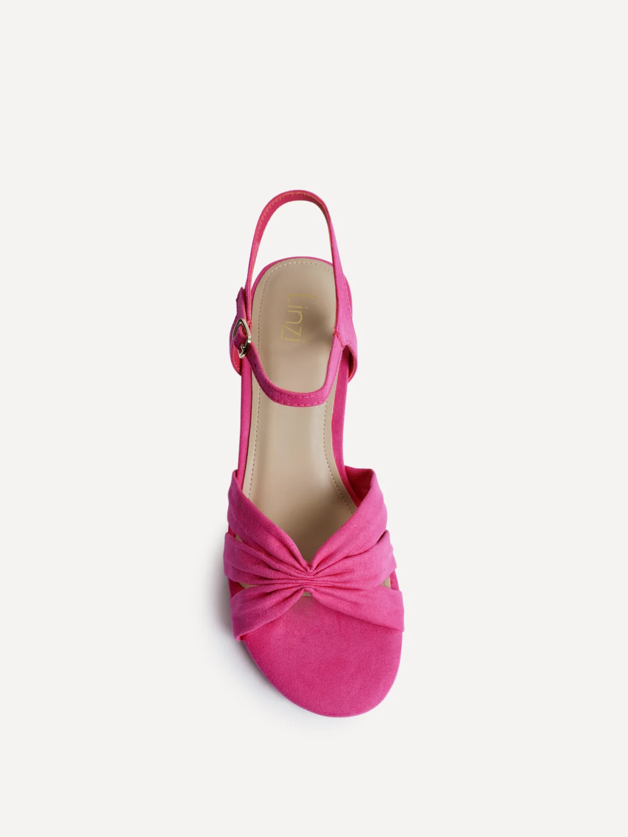 Broadway Pink Faux Suede Heeled Sandals - Image 4