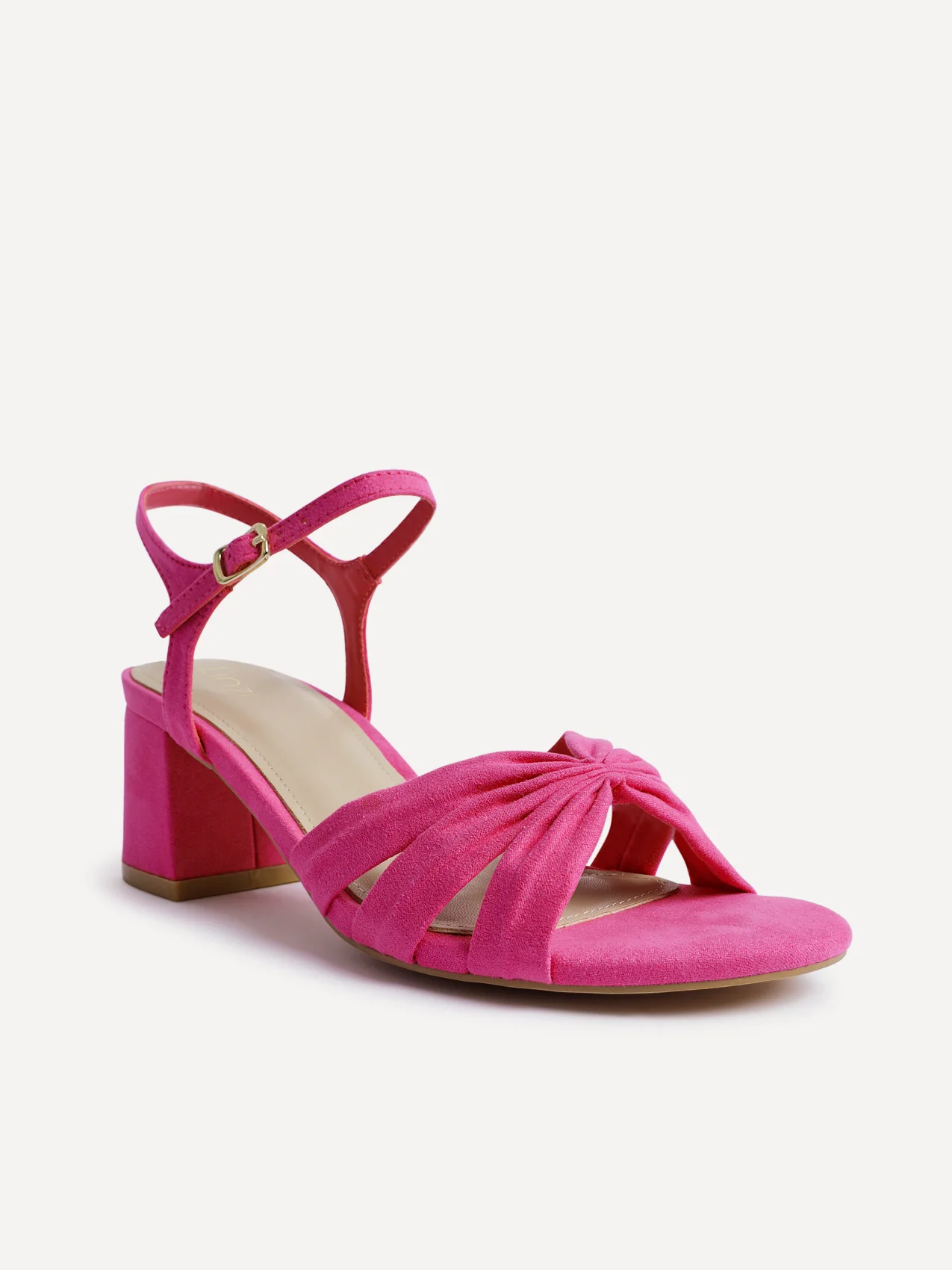 Broadway Pink Faux Suede Heeled Sandals - Image 5