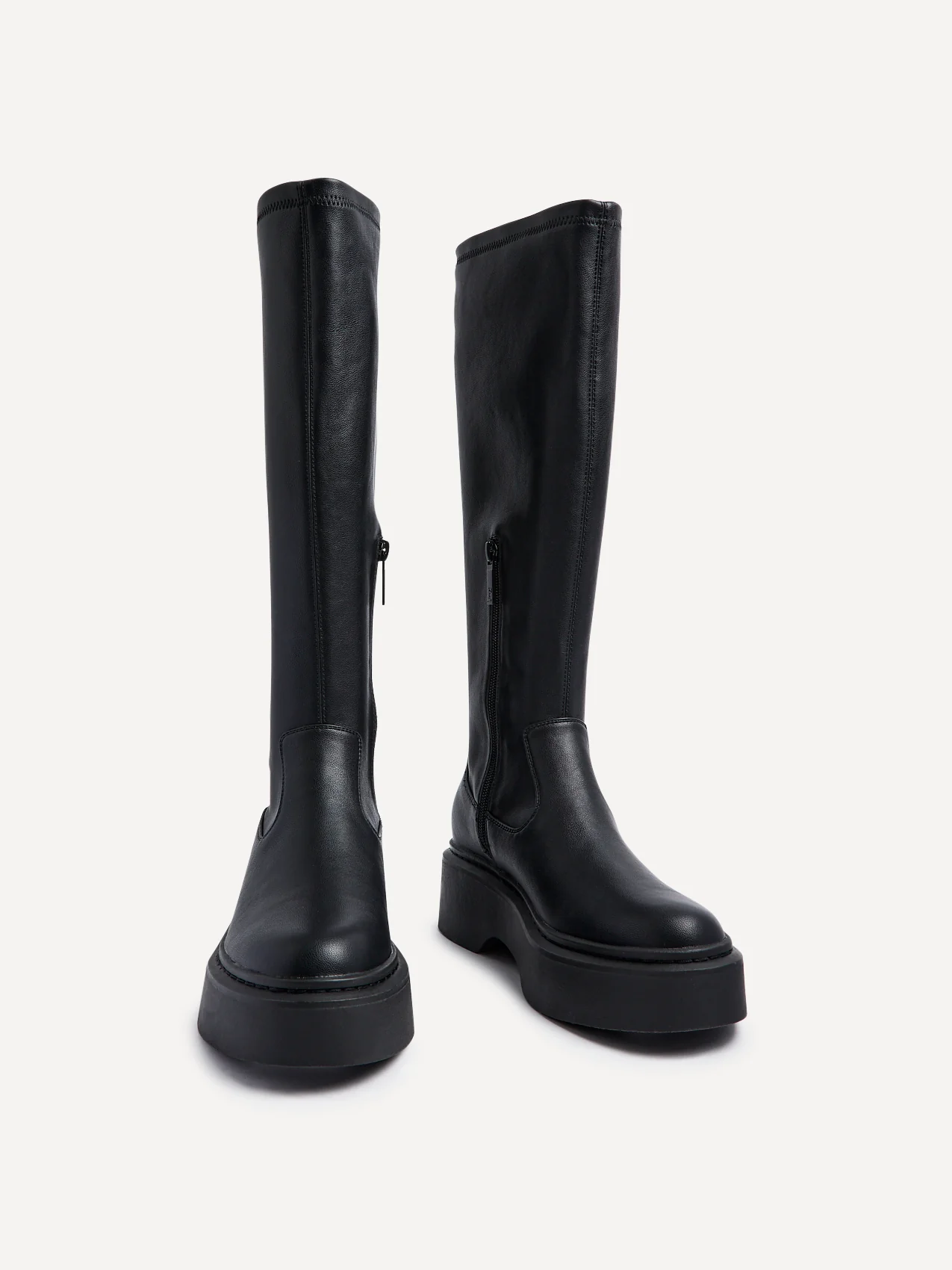 Bruna Black Long Stretch Boots - Image 3