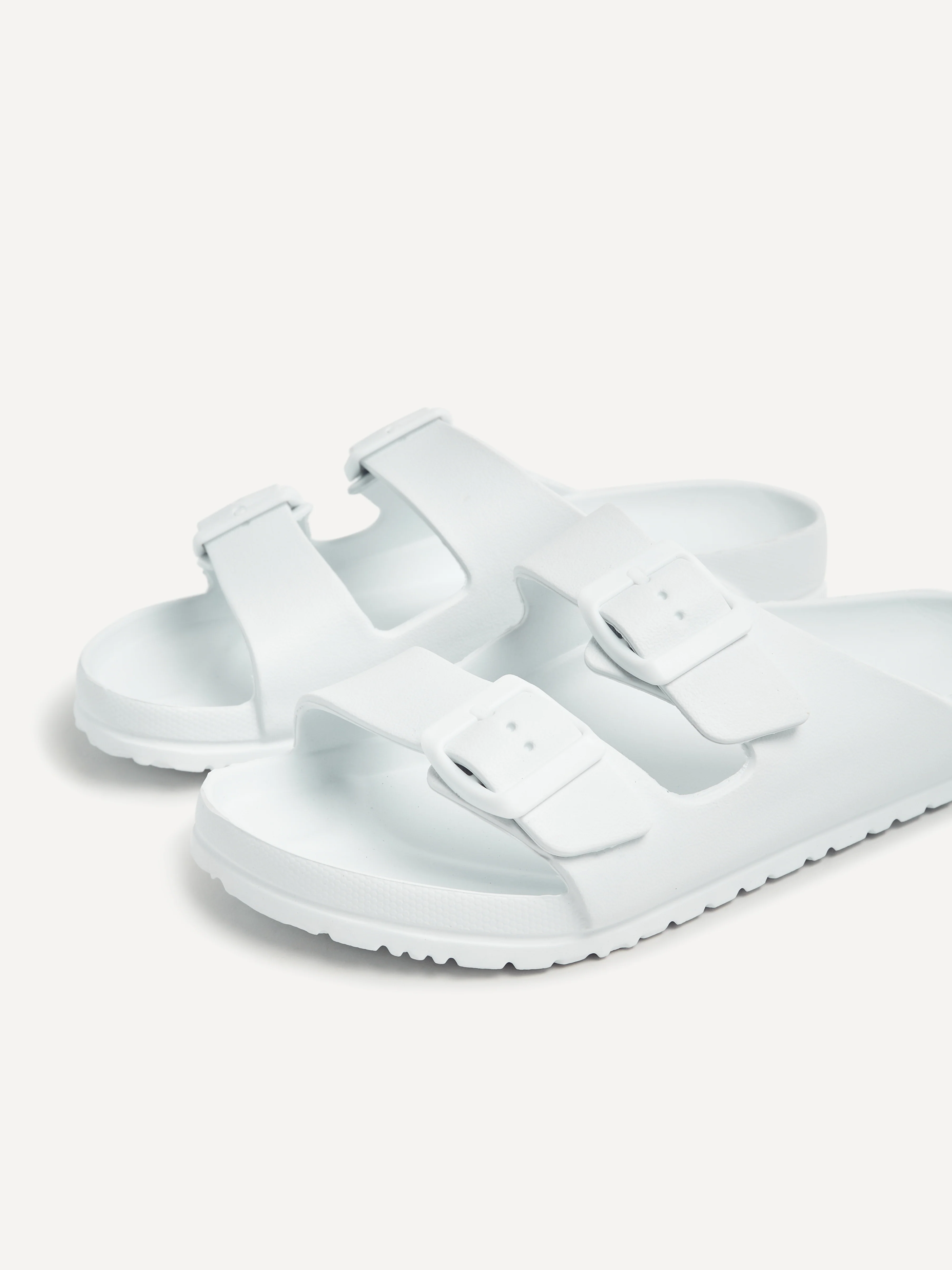 Candice White Slip On Slider Sandals - Image 4