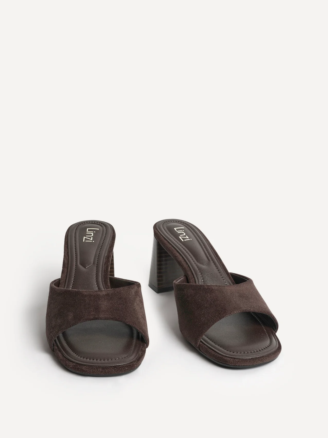 Cannes Brown Faux Suede Mule Heels - Image 3
