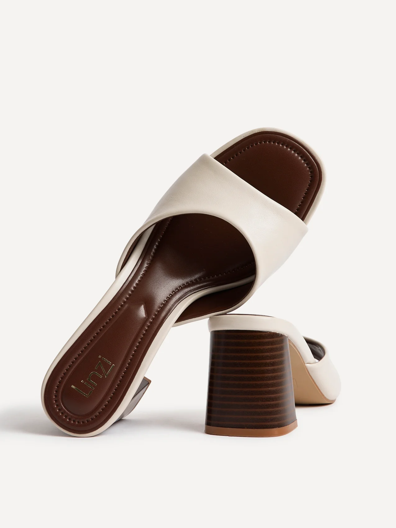 Cannes Ivory Faux Leather Mule Heels - Image 5