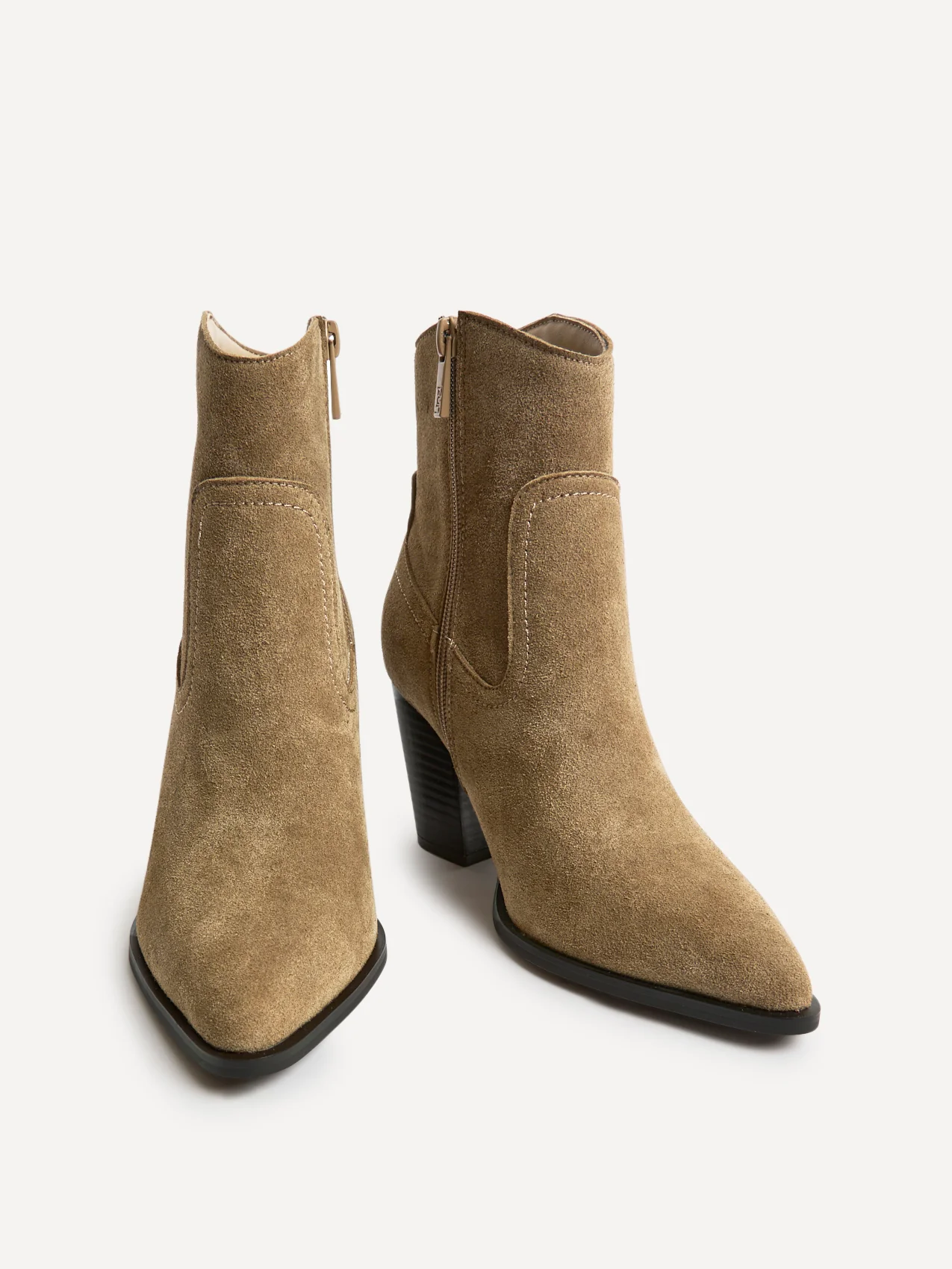 Canyon Sand Suede Leather Cowboy Ankle Boots - Image 3