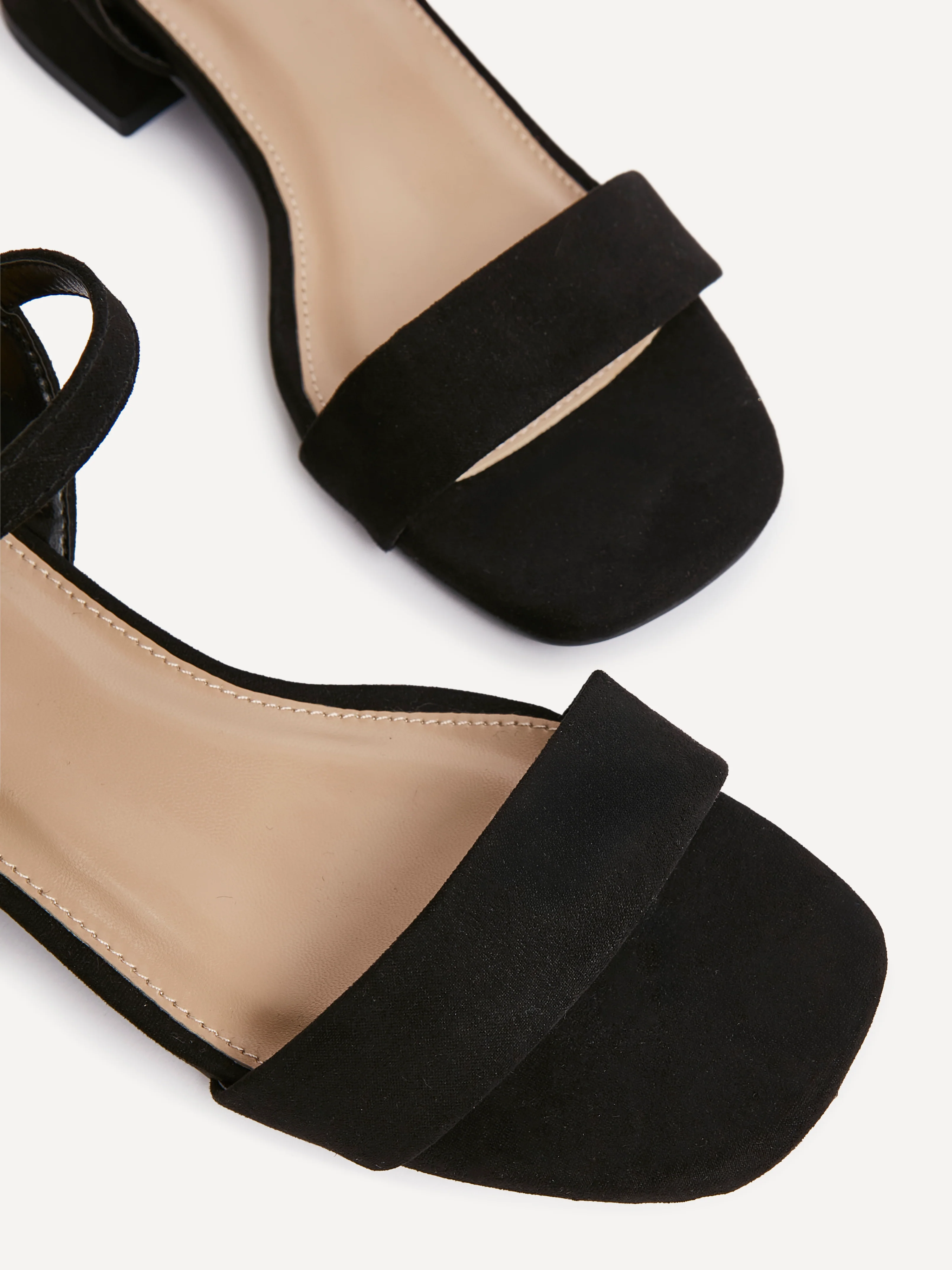Carlie Wide Fit Black Faux Suede Low Heels - Image 5