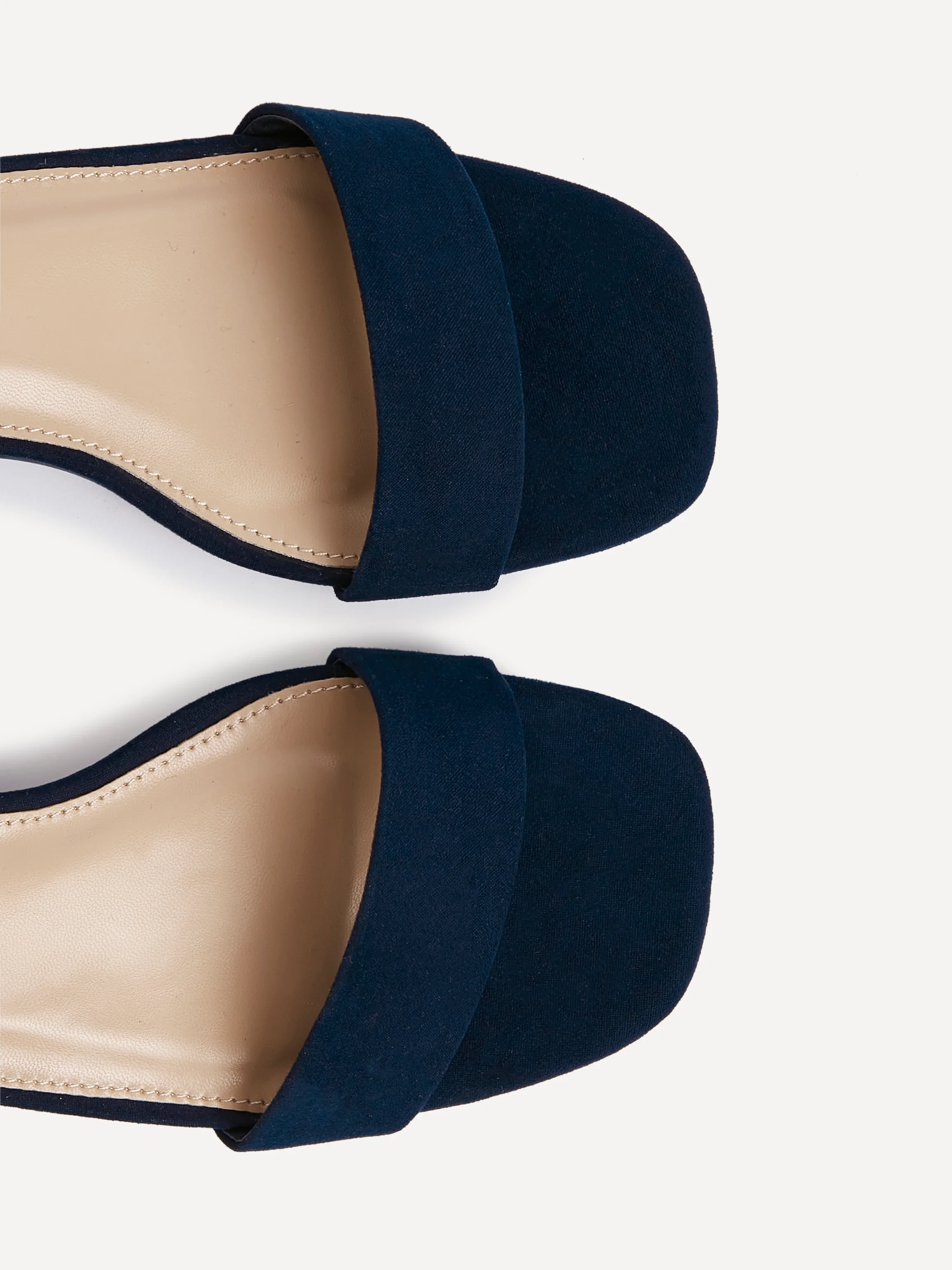 Carlie Wide Fit Navy Faux Suede Low Heels - Image 5