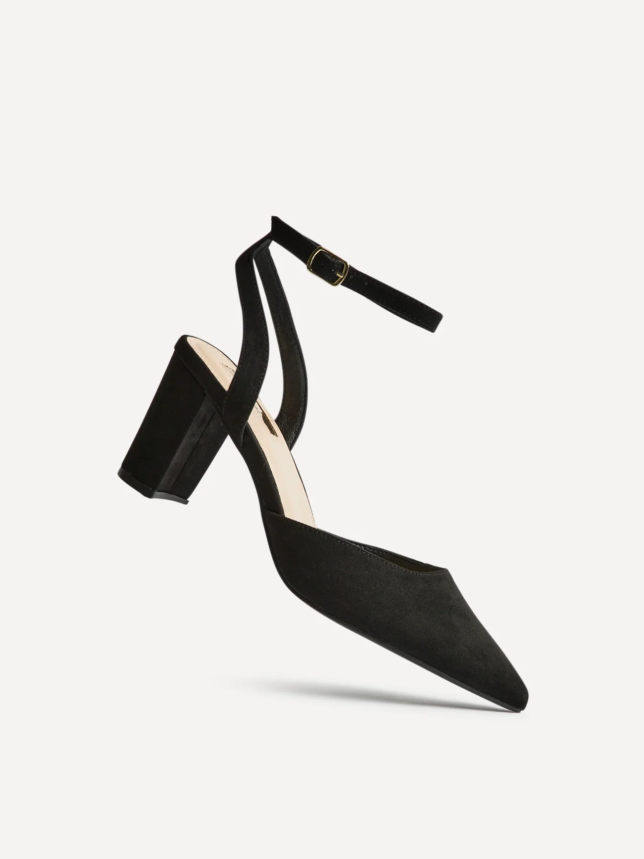 Carrie Black Faux Suede Court Heels - Image 4