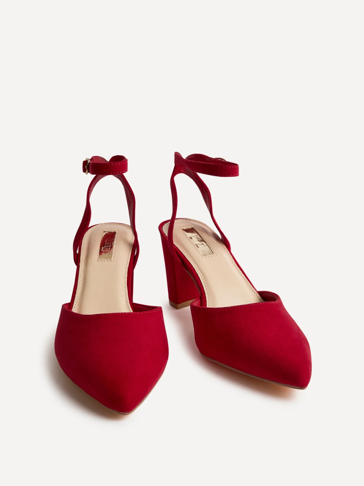 Carrie Red Faux Suede Court Heels - Image 3