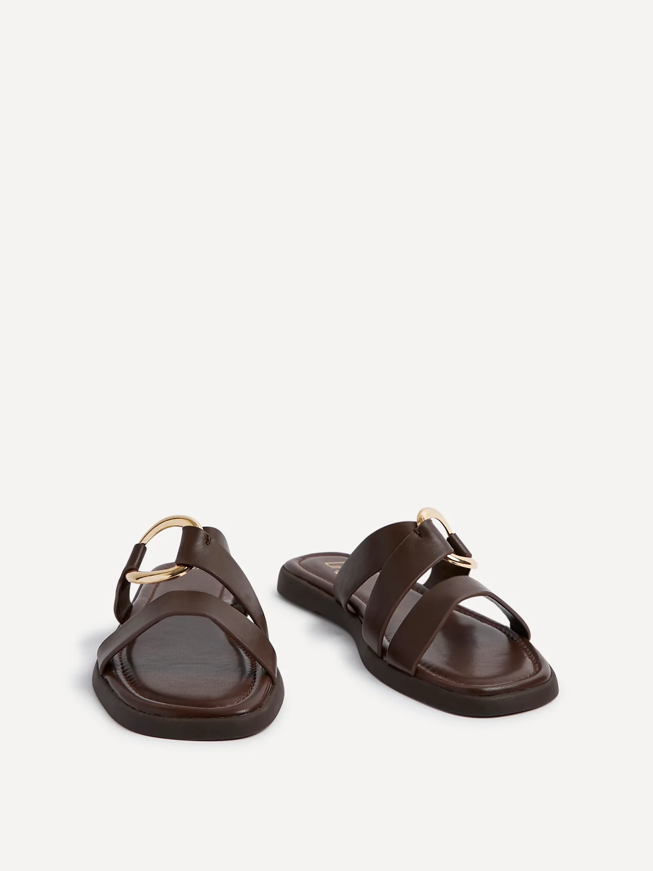 Cassandra Brown Double Strap Sandals - Image 3
