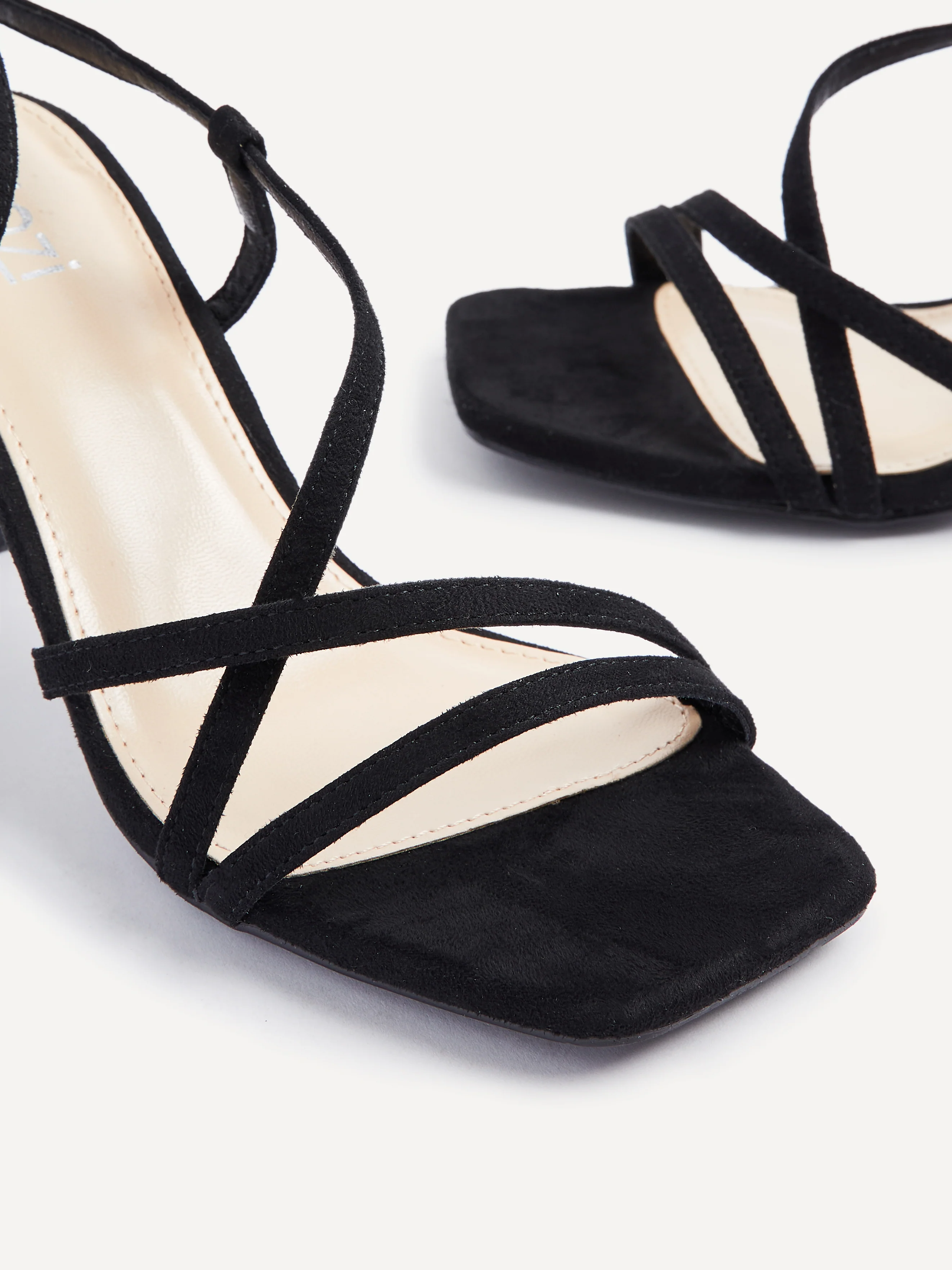 Cassie Wide Fit Black Strappy Heels - Image 5