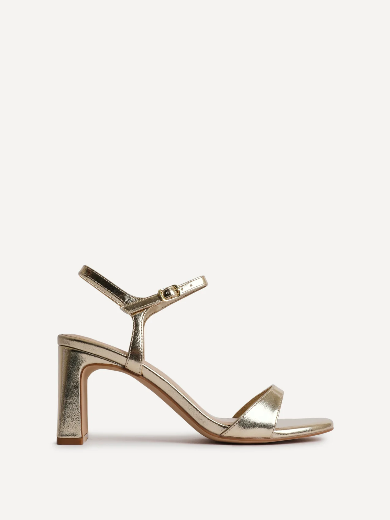 Charisma Gold Faux Leather Heeled Sandals - Image 2