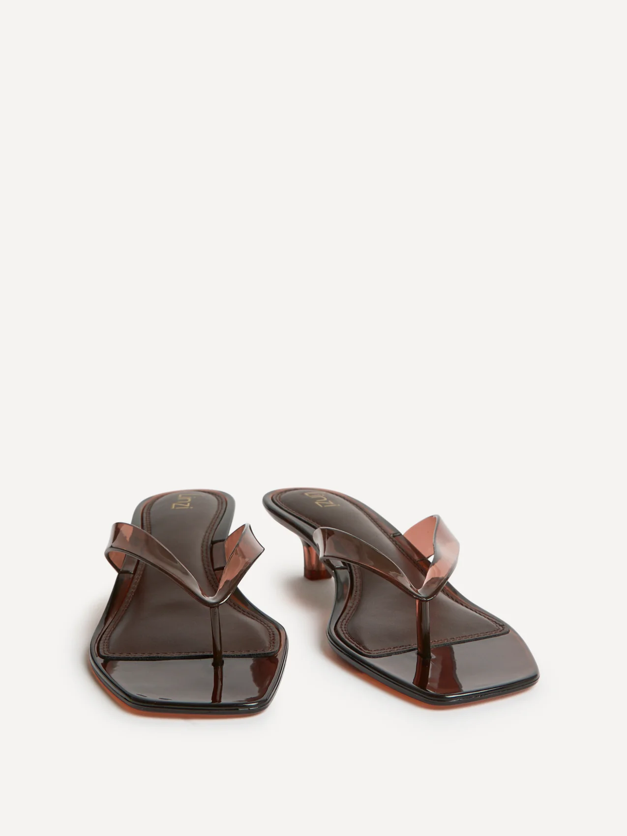 Cher Brown Jelly Heeled Sandals - Image 3