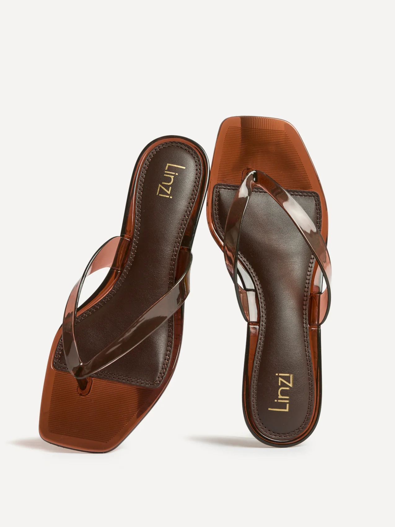Cher Brown Jelly Heeled Sandals - Image 5