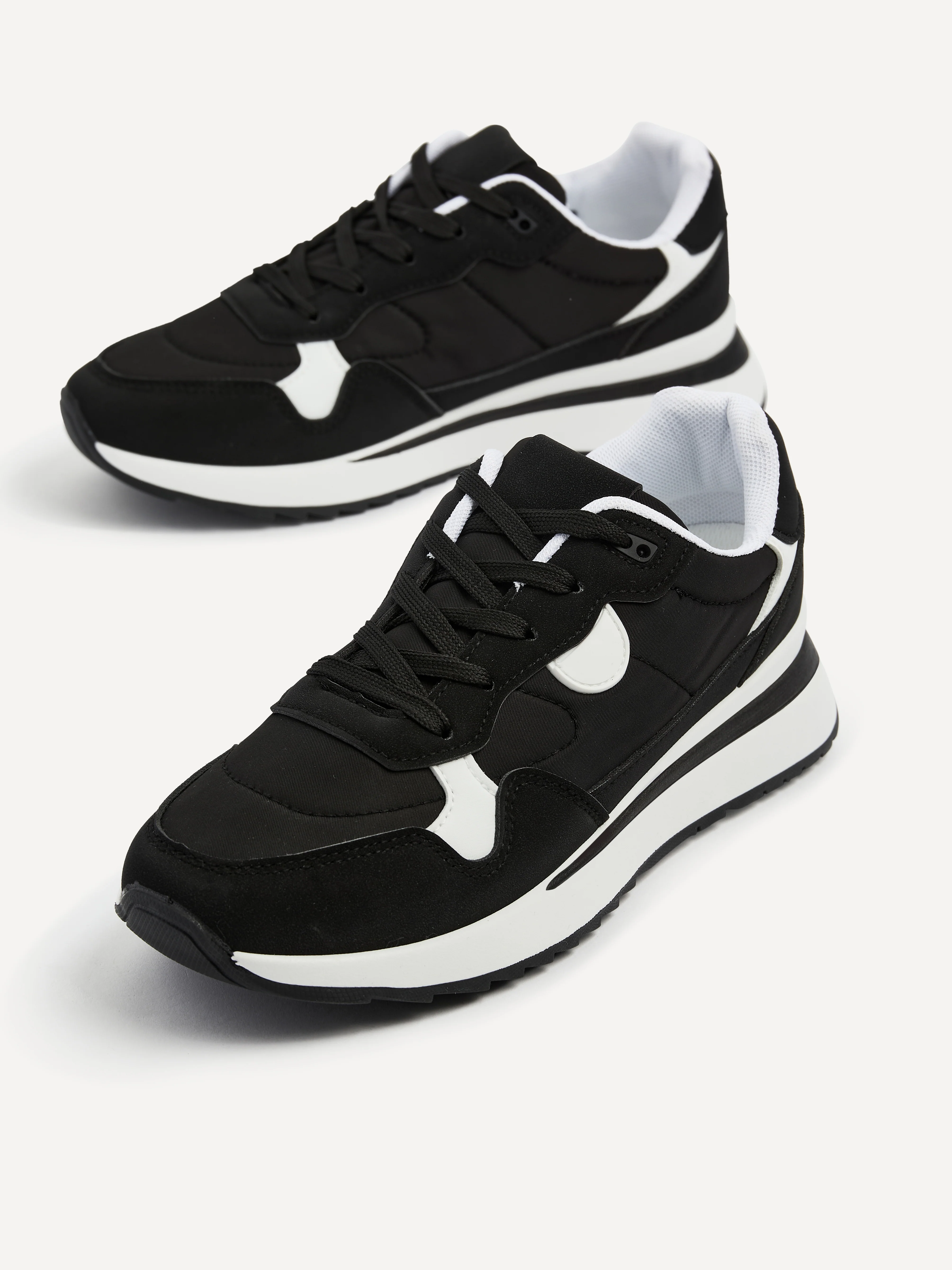 Clapham Black Wedged Trainers - Image 3