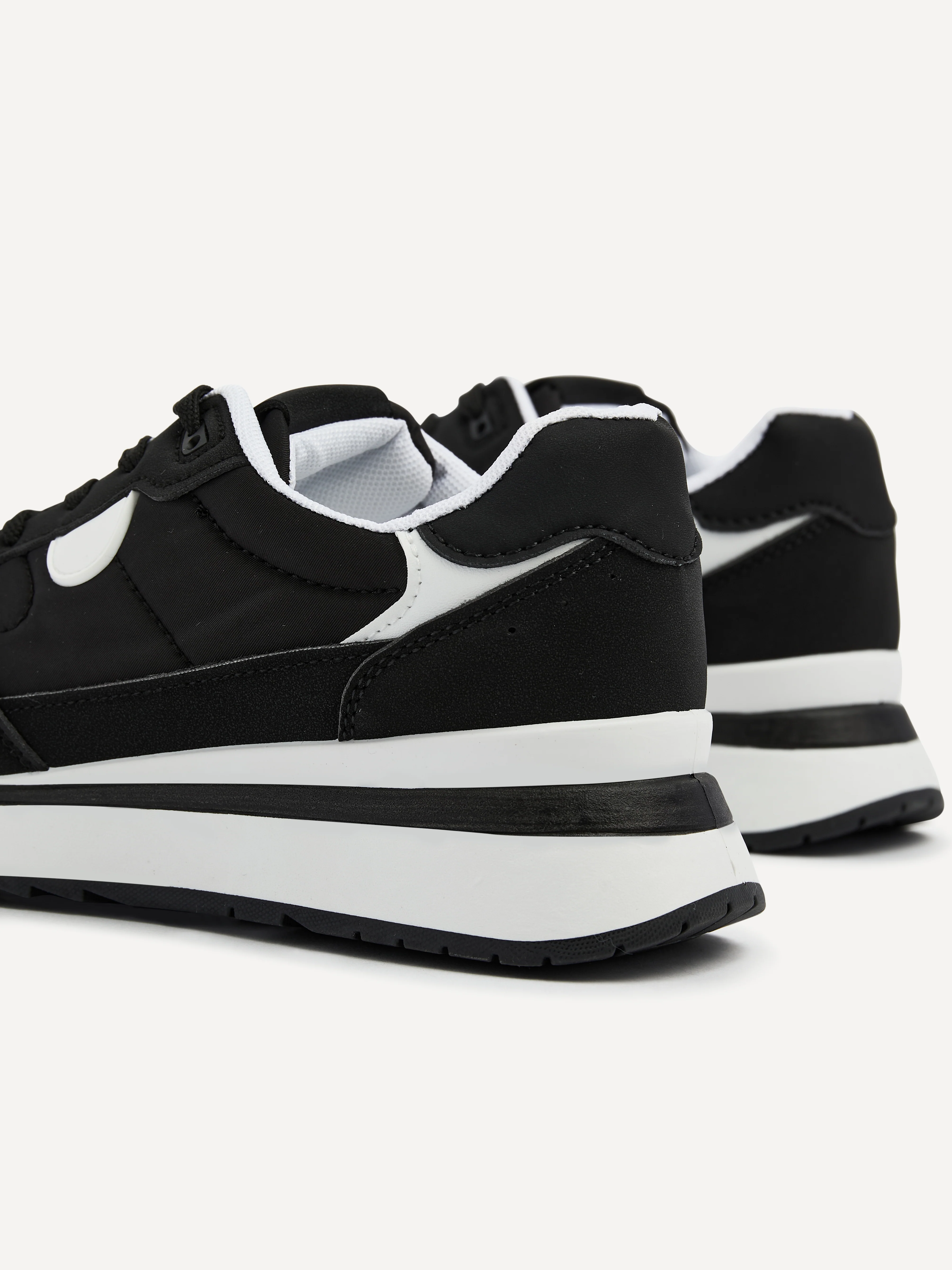 Clapham Black Wedged Trainers - Image 4