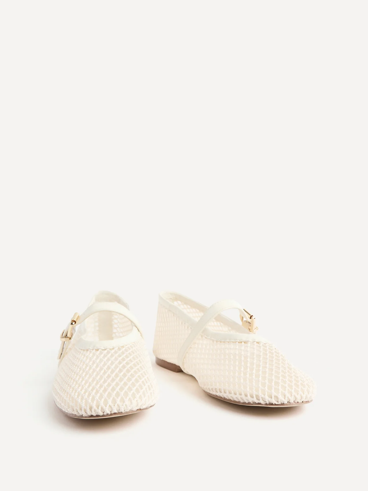 Clara Ivory Mesh Mary Jane Pumps - Image 3