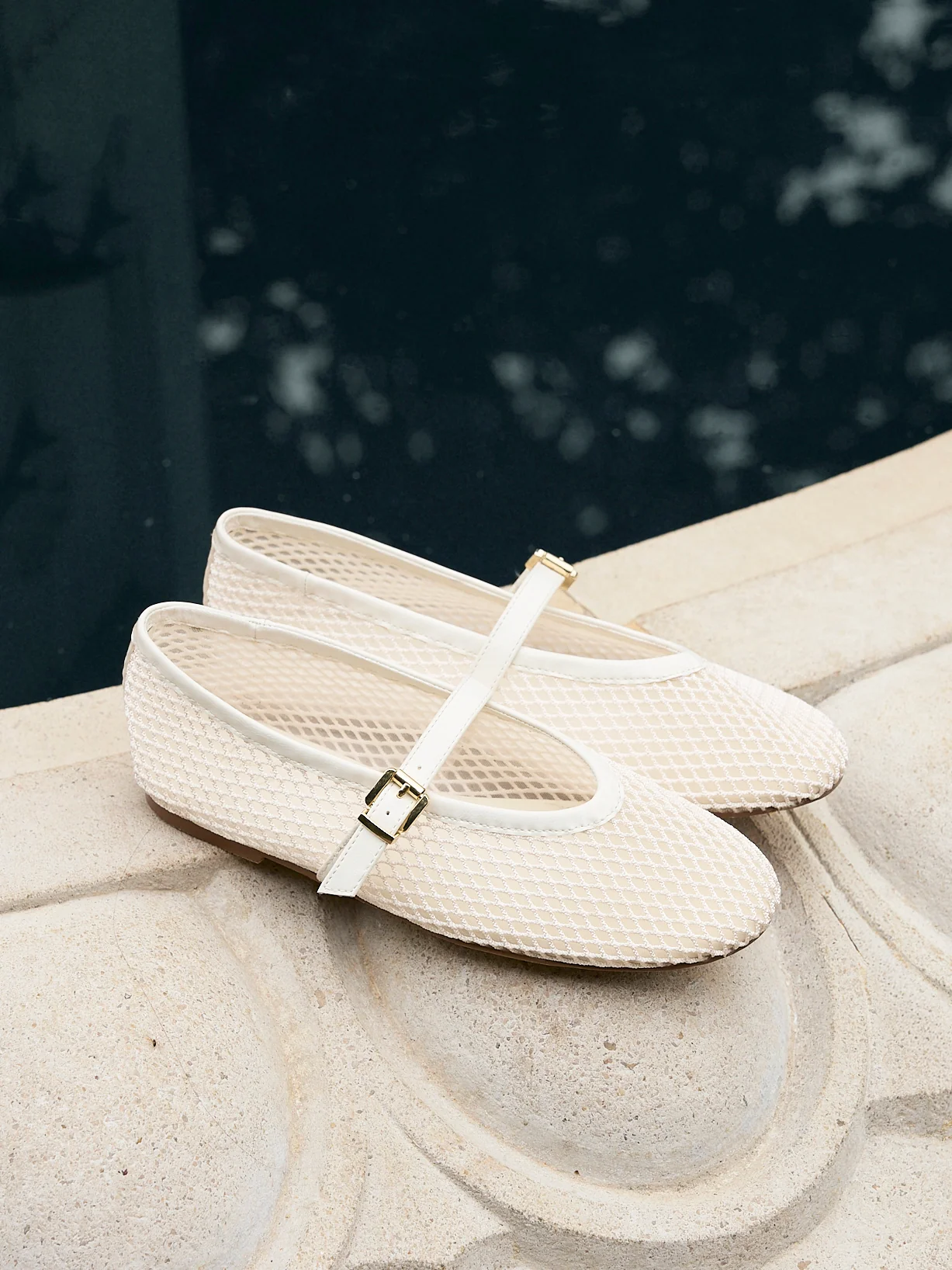 Clara Ivory Mesh Mary Jane Pumps - Image 6