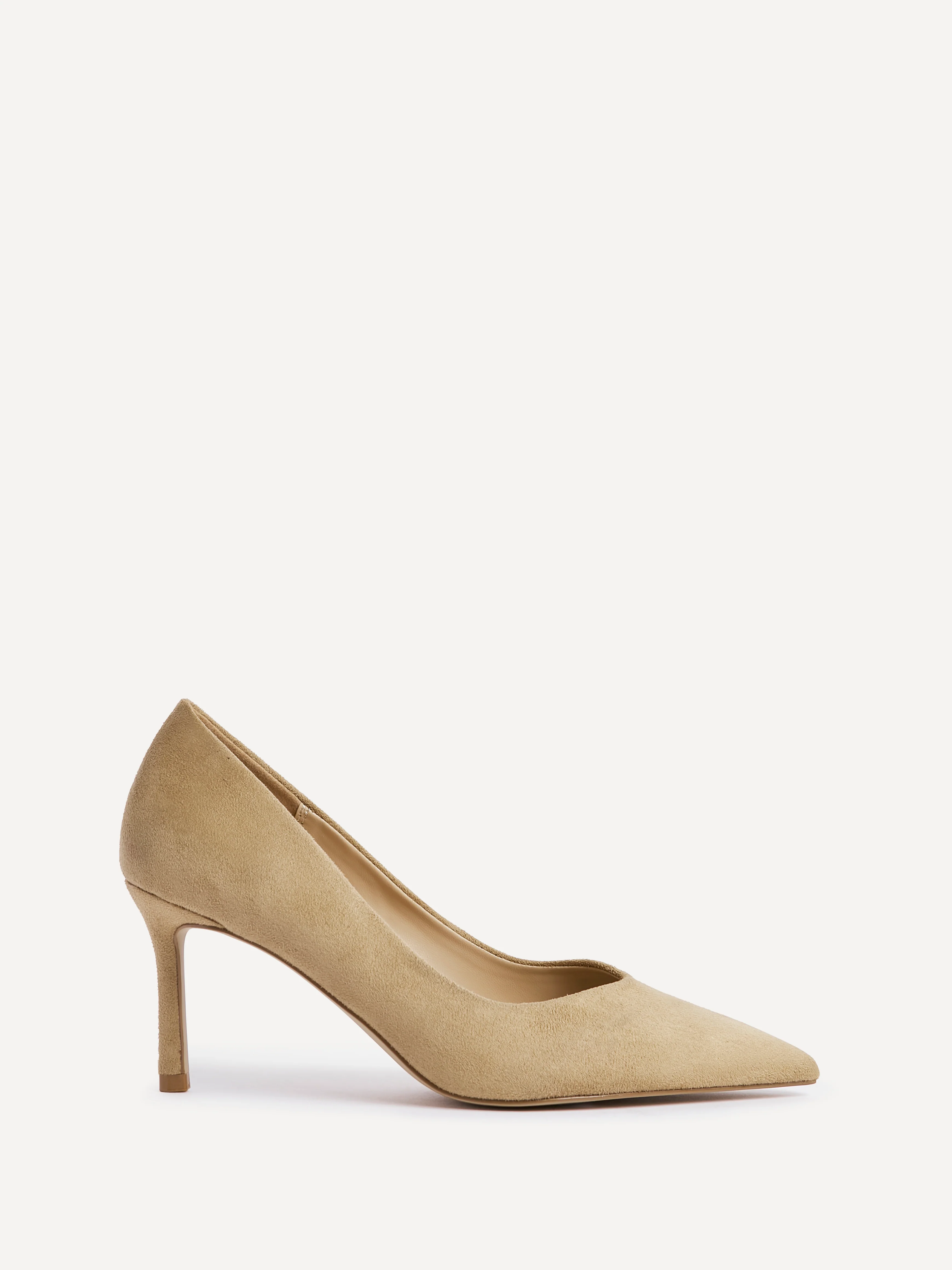 Classic Camel Faux Suede Court Heels - Image 2