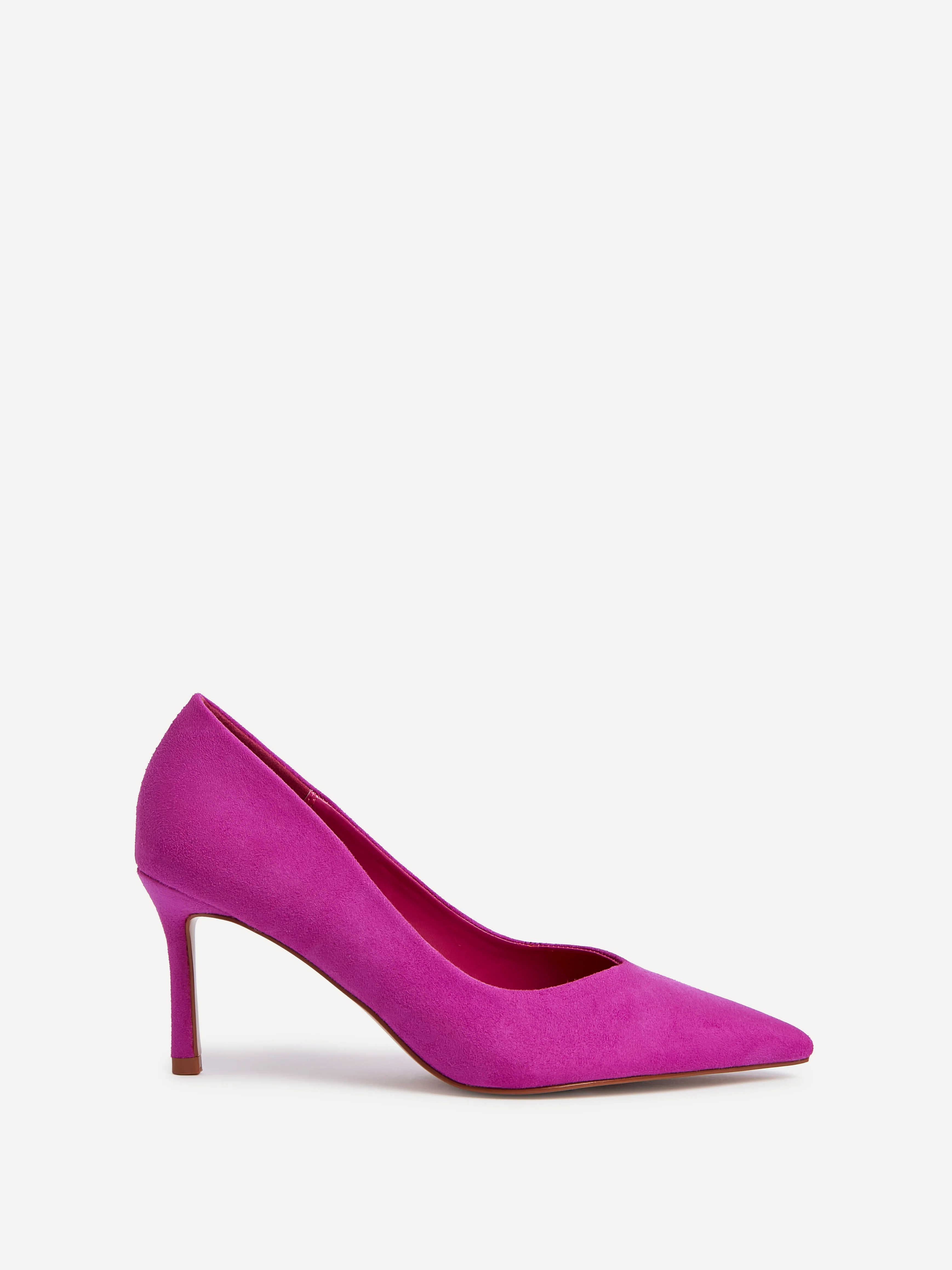 Classic Fuchsia Faux Suede Court Heels - Image 2
