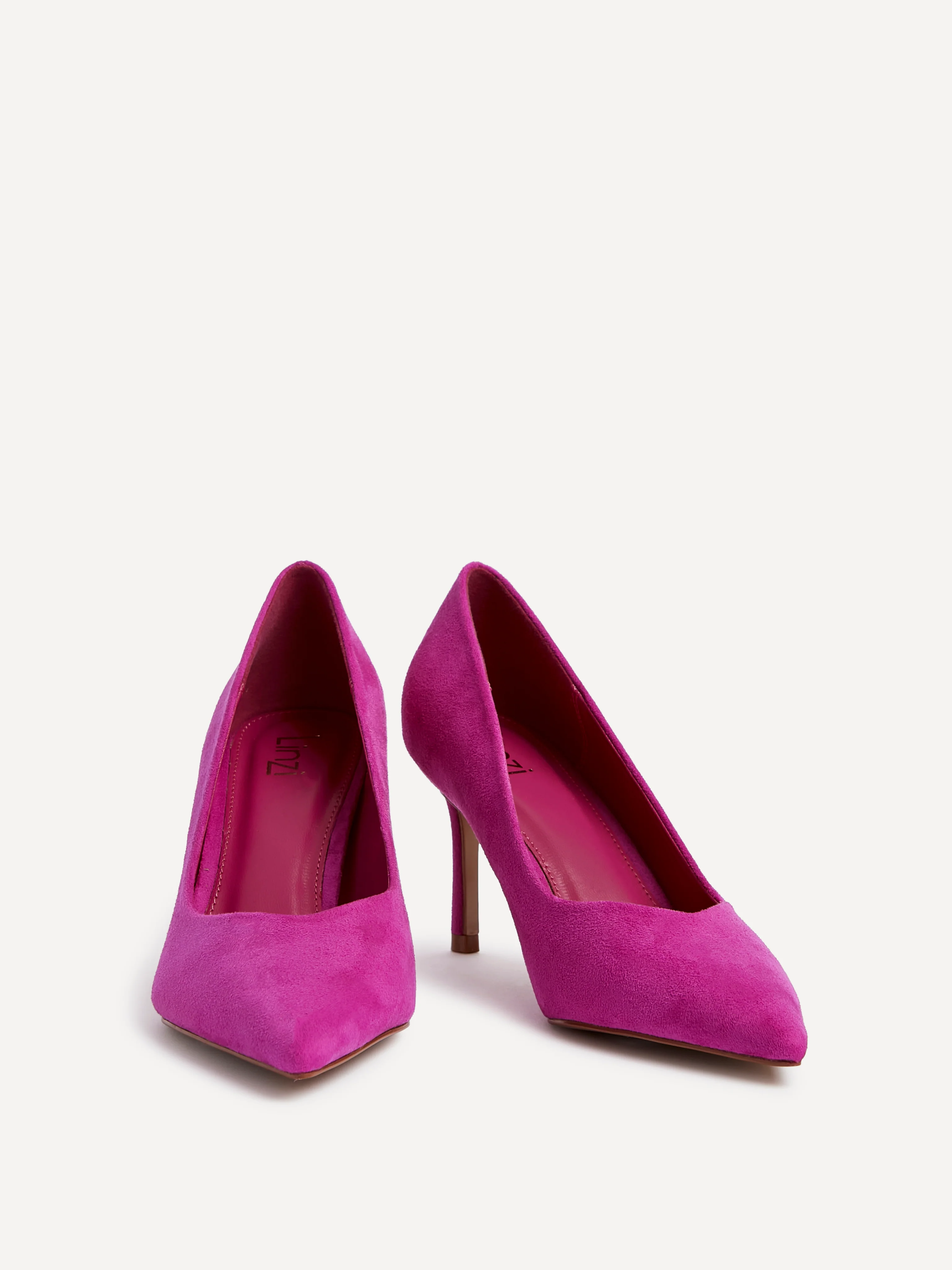 Classic Fuchsia Faux Suede Court Heels - Image 3