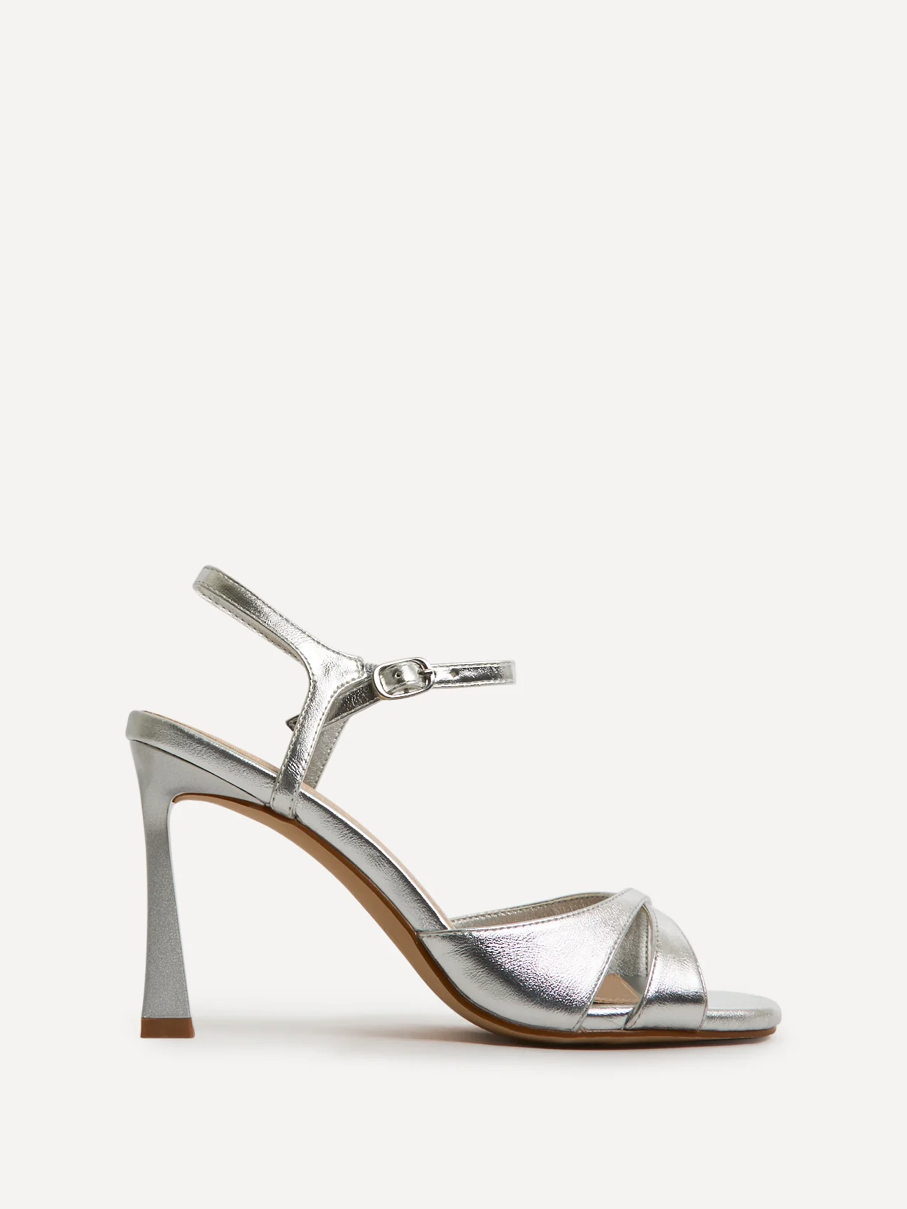 Compelled Silver Stiletto Heeled Sandals - Image 2