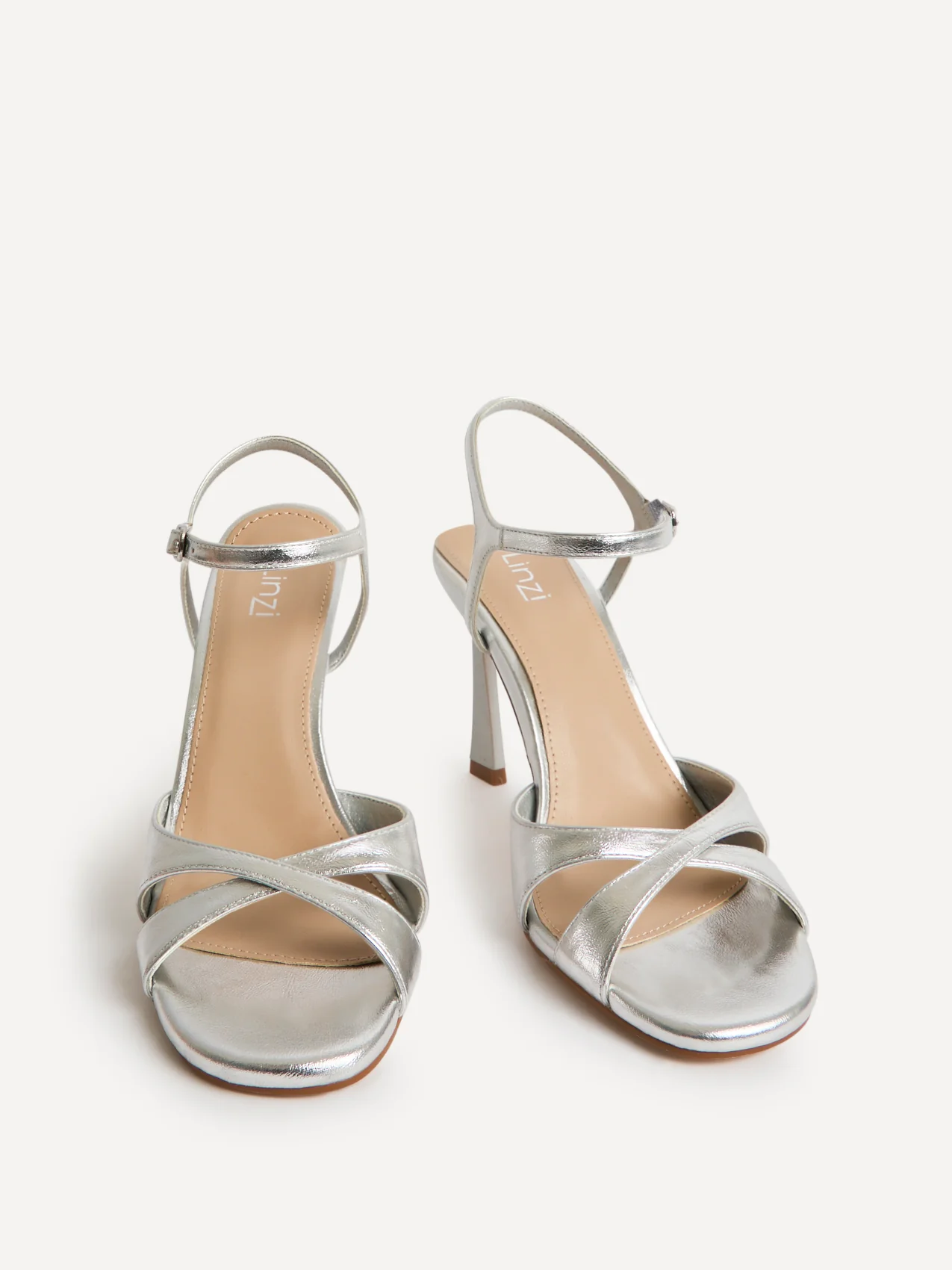 Compelled Silver Stiletto Heeled Sandals - Image 3