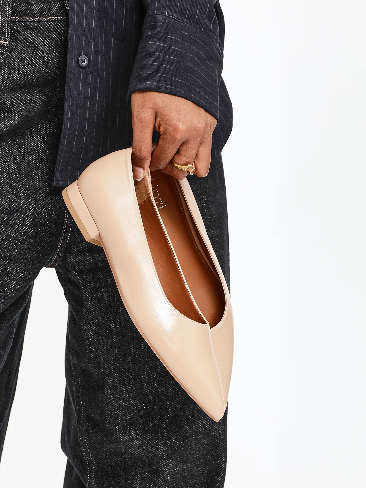 Compete Wide Fit Nude Faux Leather Pumps - Image 6