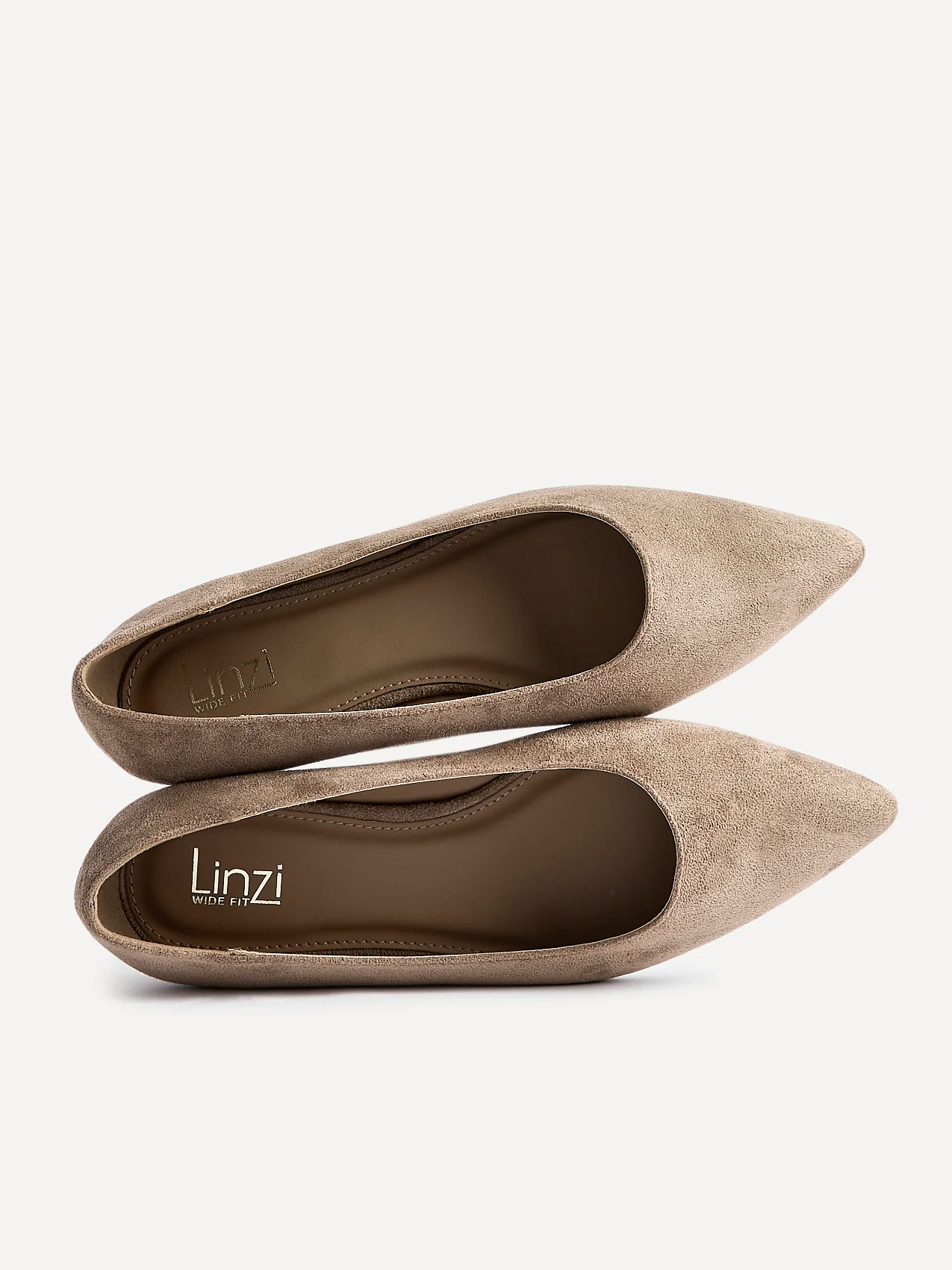 Compete Wide Fit Taupe Faux Suede Pumps - Image 5