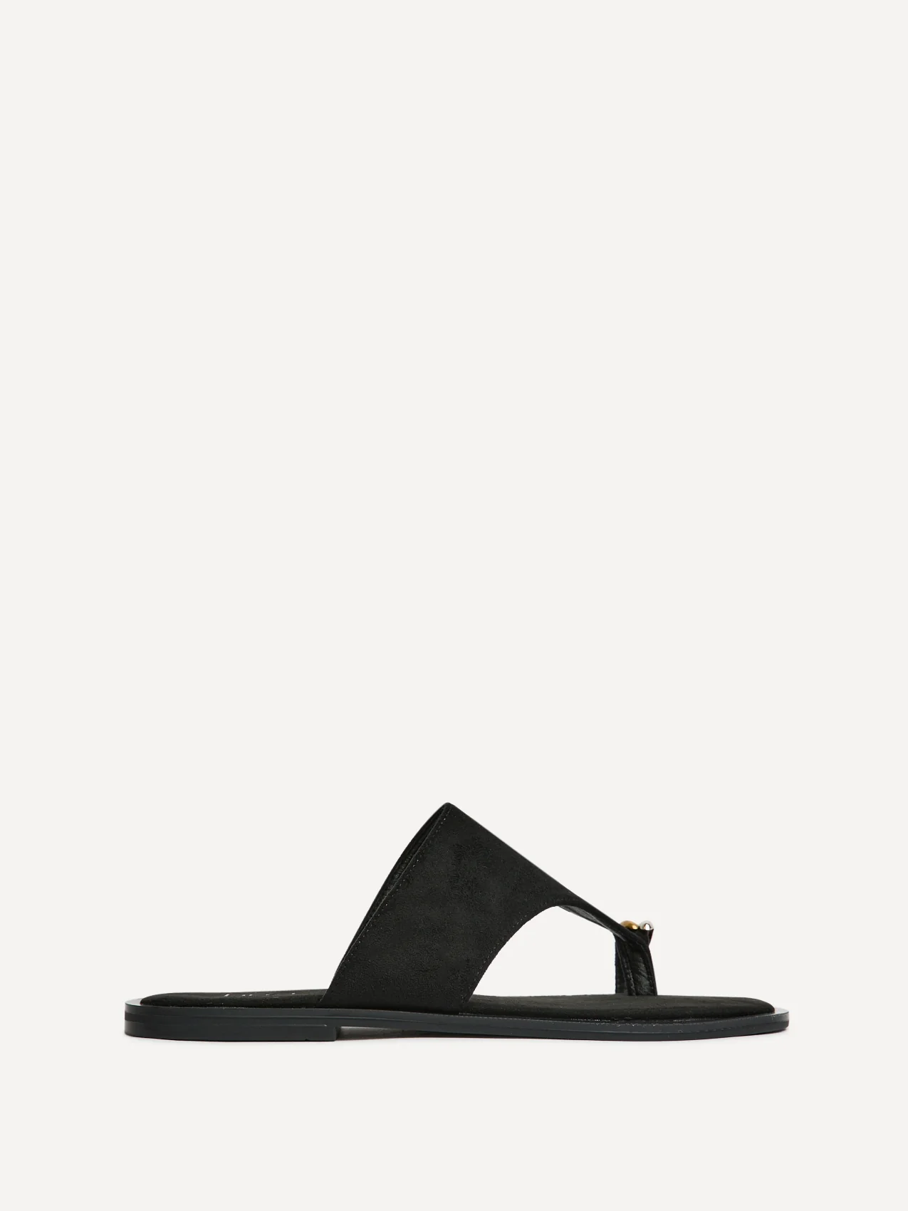Contain Black Toe Ring Flat Sandals - Image 2