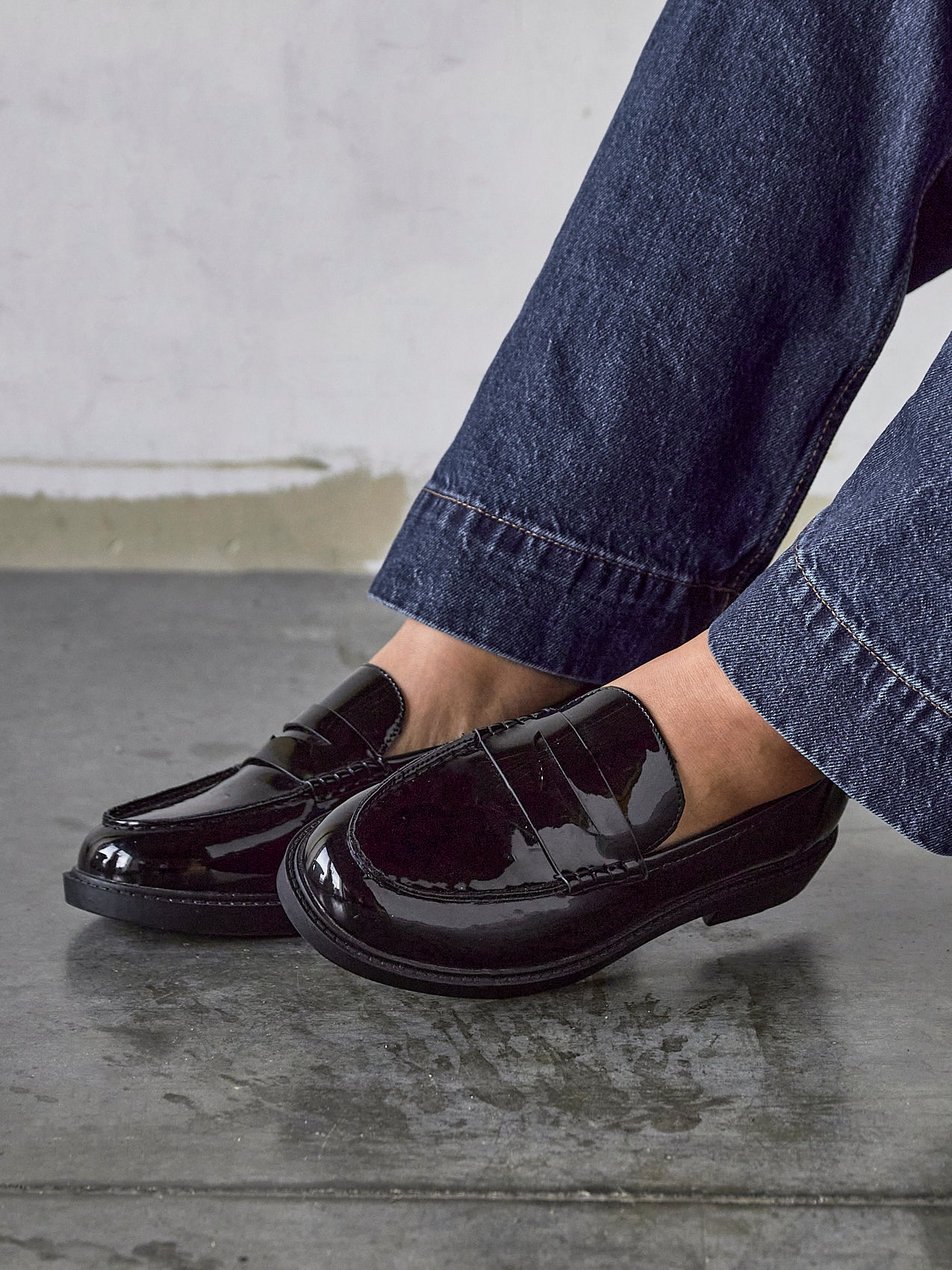Cartia Wide Fit Black Patent Loafers - Image 7
