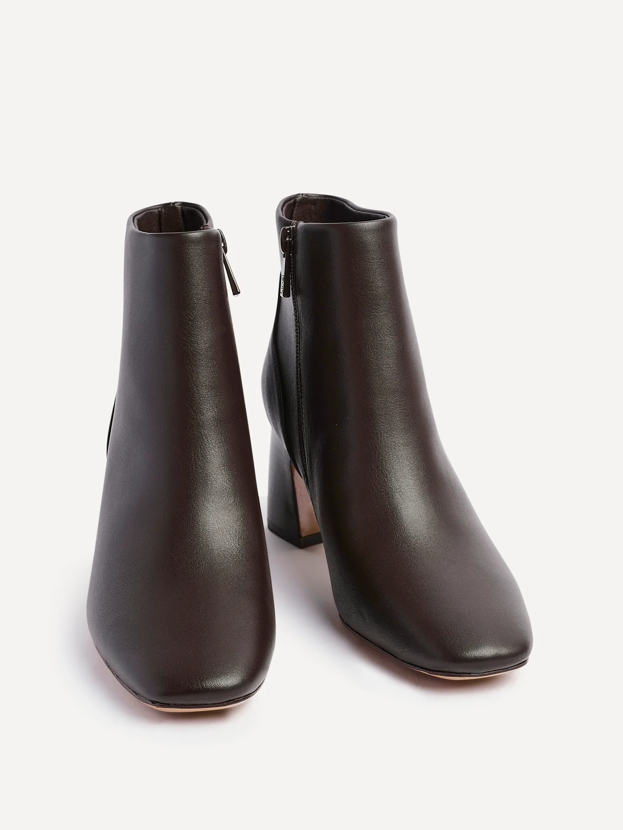 Cove Brown Faux Leather Ankle Boots - Image 3