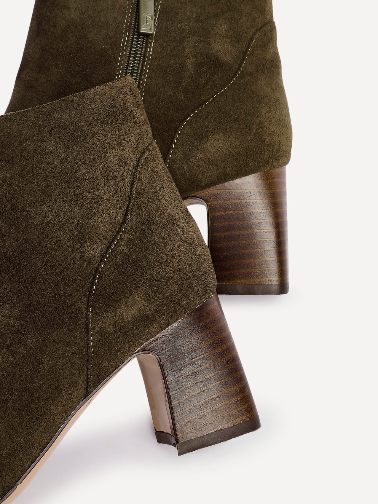 Cove Khaki Faux Suede Ankle Boots - Image 5