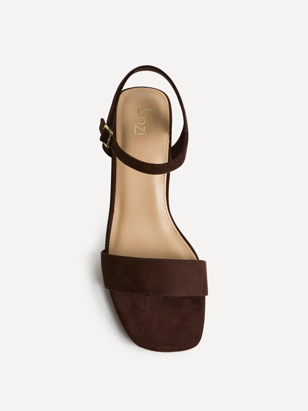 Darcie Brown Faux Suede Heeled Sandals - Image 4