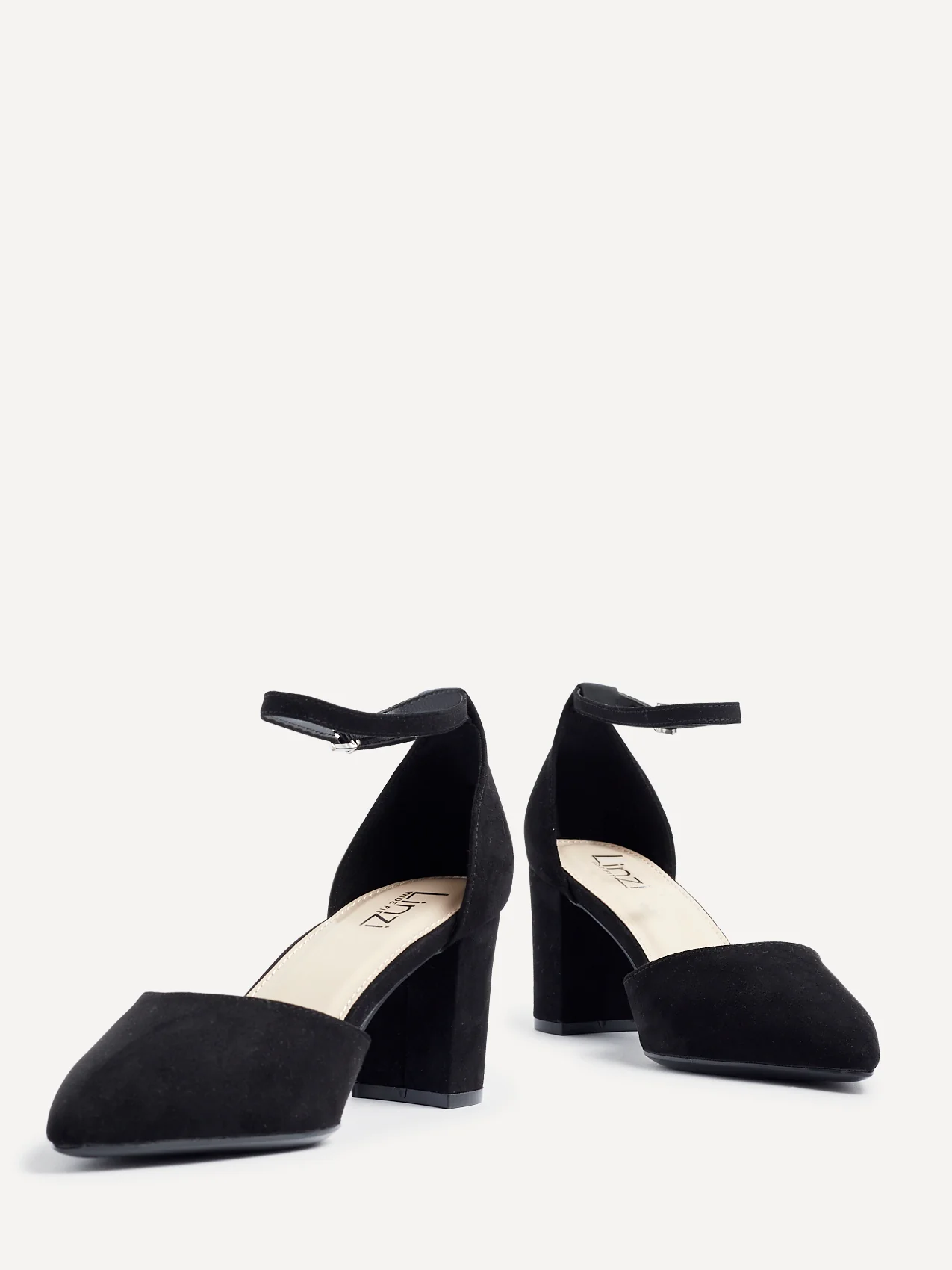 Davina Wide Fit Black Faux Suede Court Heels - Image 5