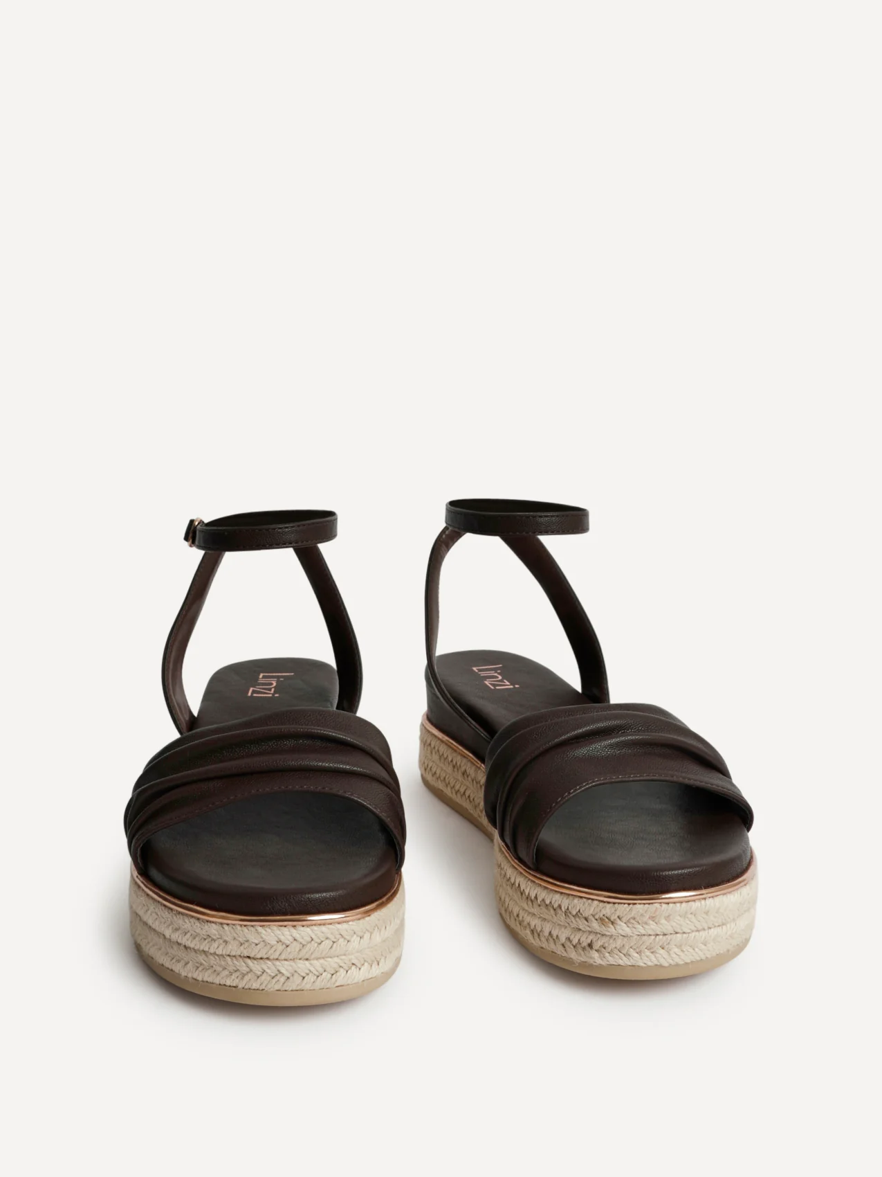 Dazed Brown Faux Leather Flatform Sandals - Image 3