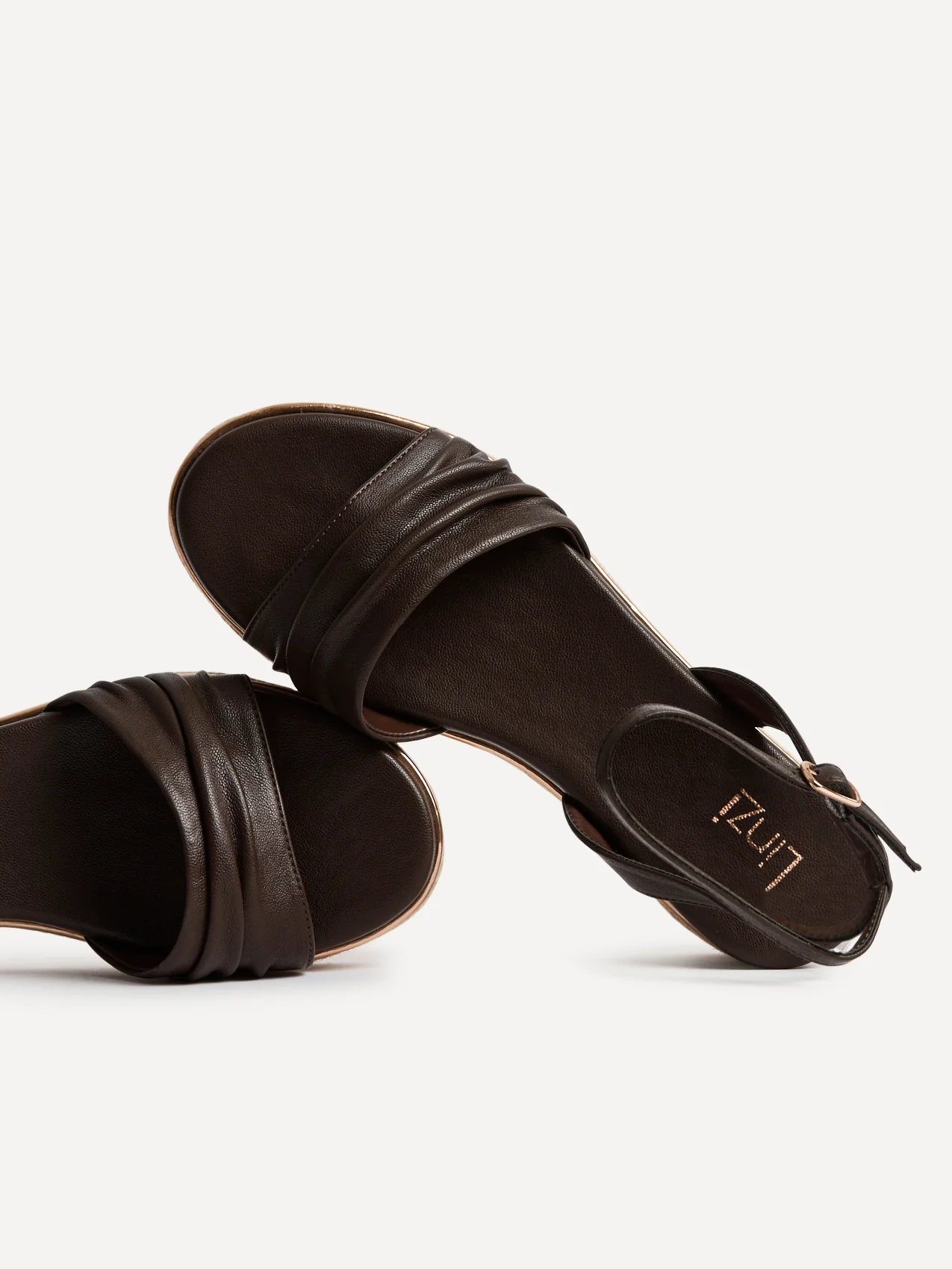Dazed Brown Faux Leather Flatform Sandals - Image 5