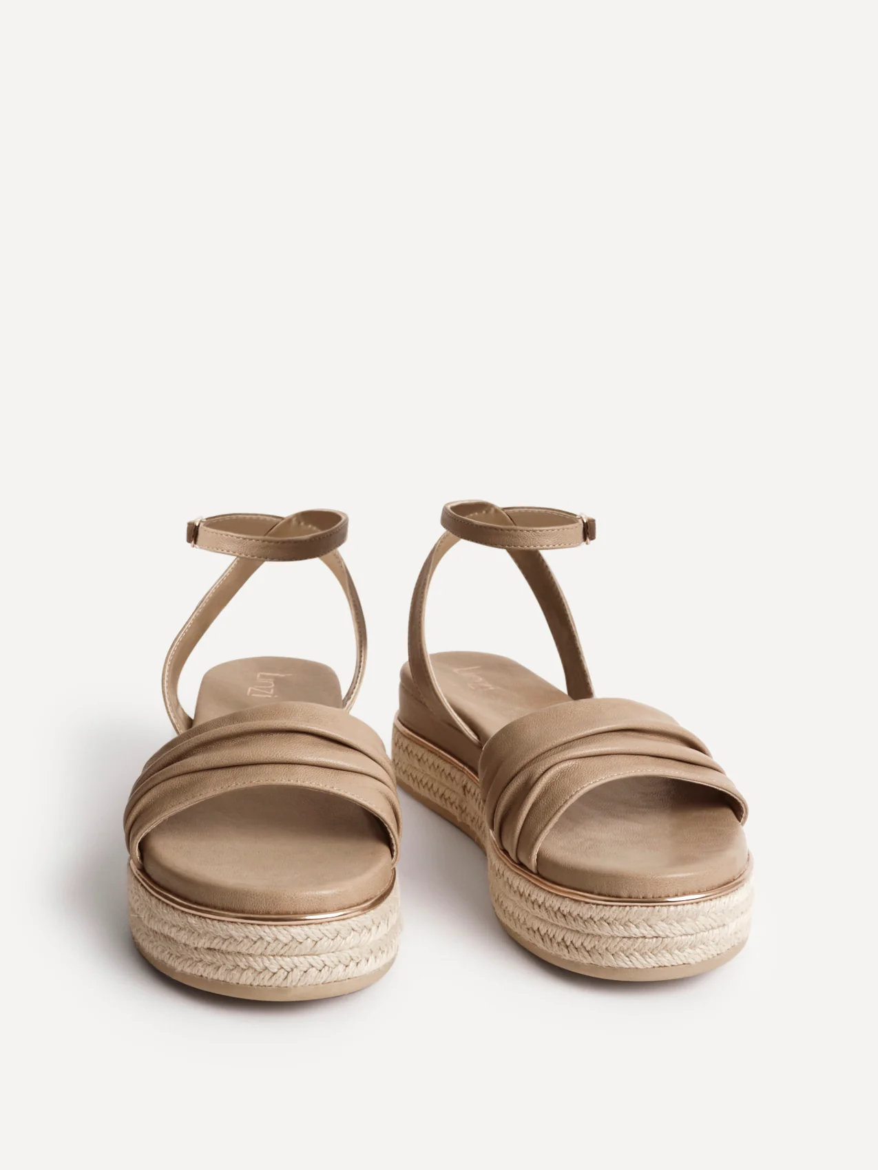 Dazed Mocha Faux Leather Flatform Sandals - Image 3