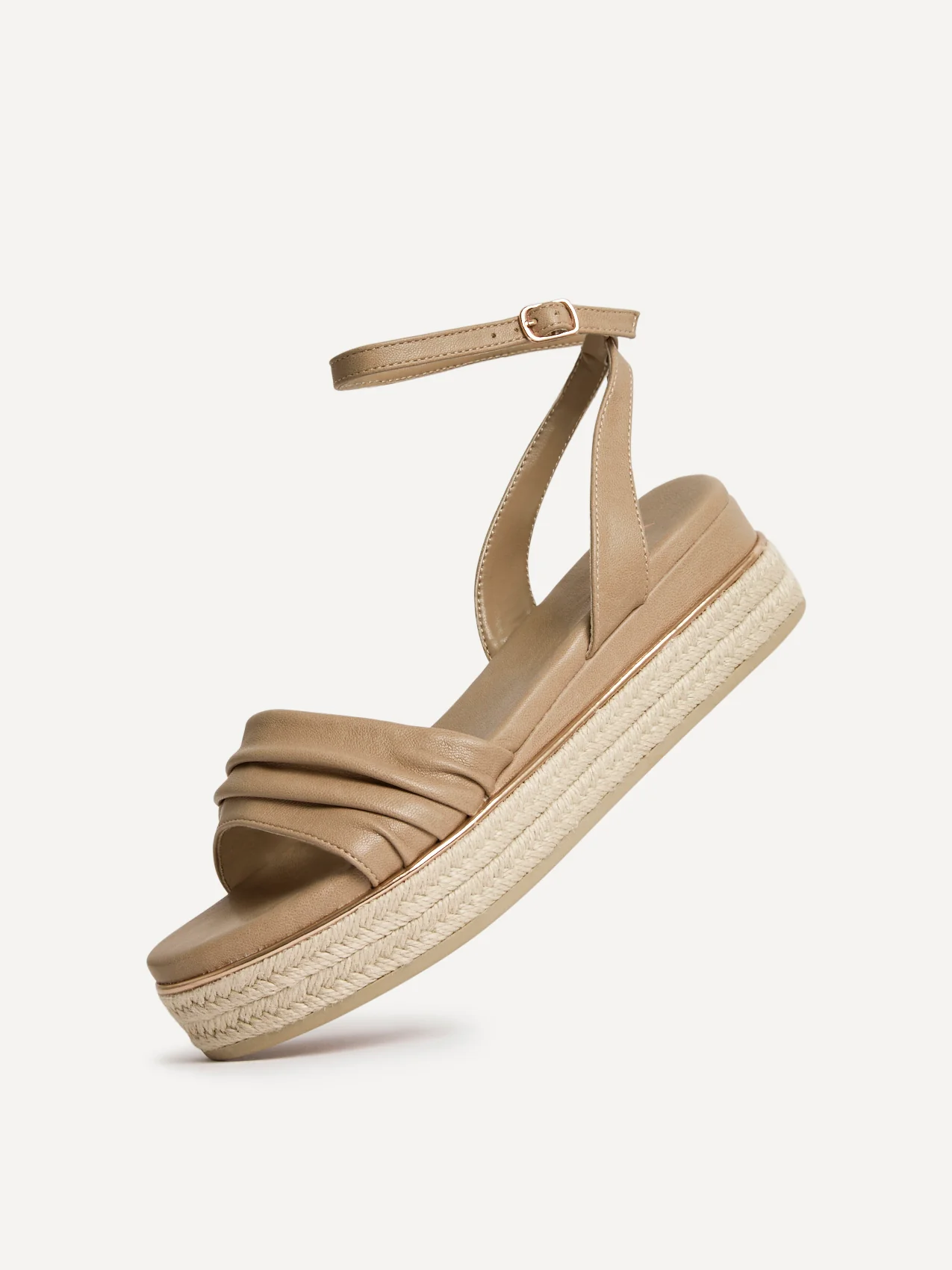 Dazed Mocha Faux Leather Flatform Sandals - Image 5