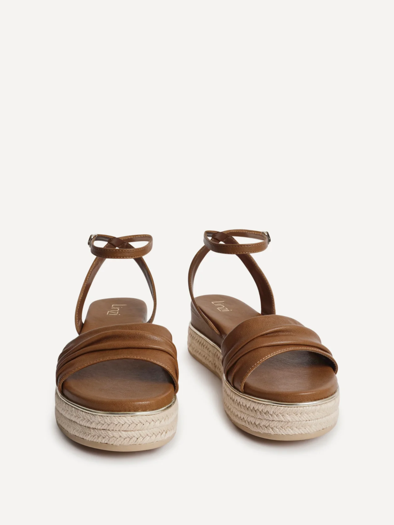 Dazed Tan Faux Leather Flatform Sandals - Image 3