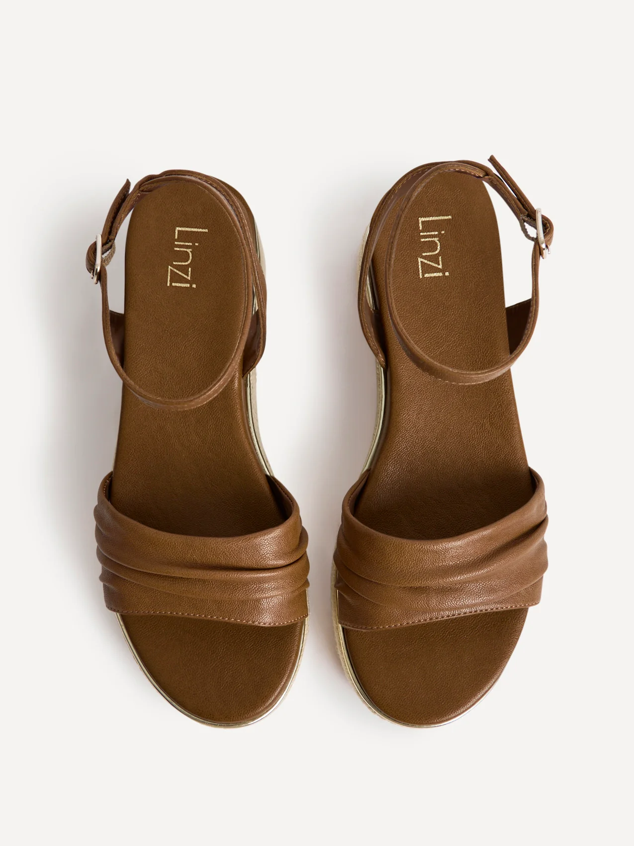 Dazed Tan Faux Leather Flatform Sandals - Image 5