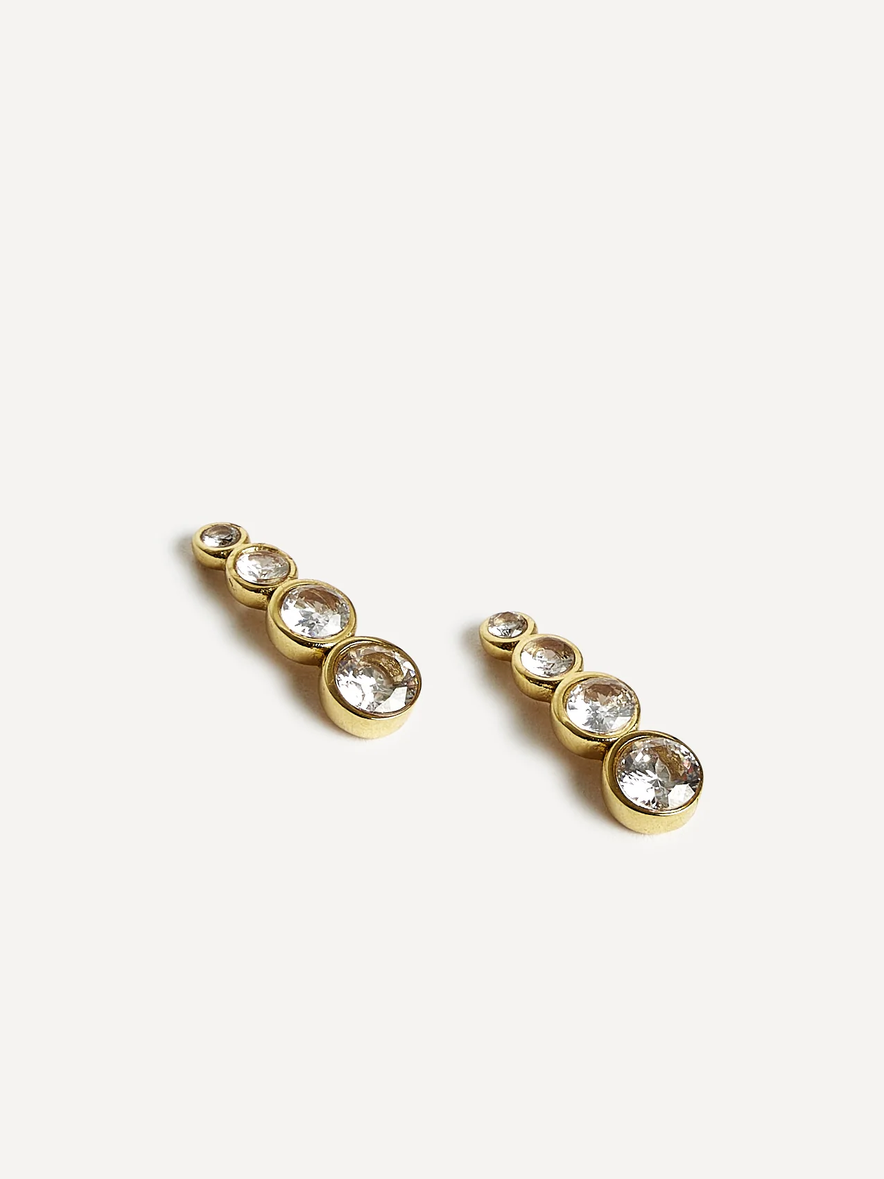 Dazzle Gold Crystal Drop Earrings - Image 4
