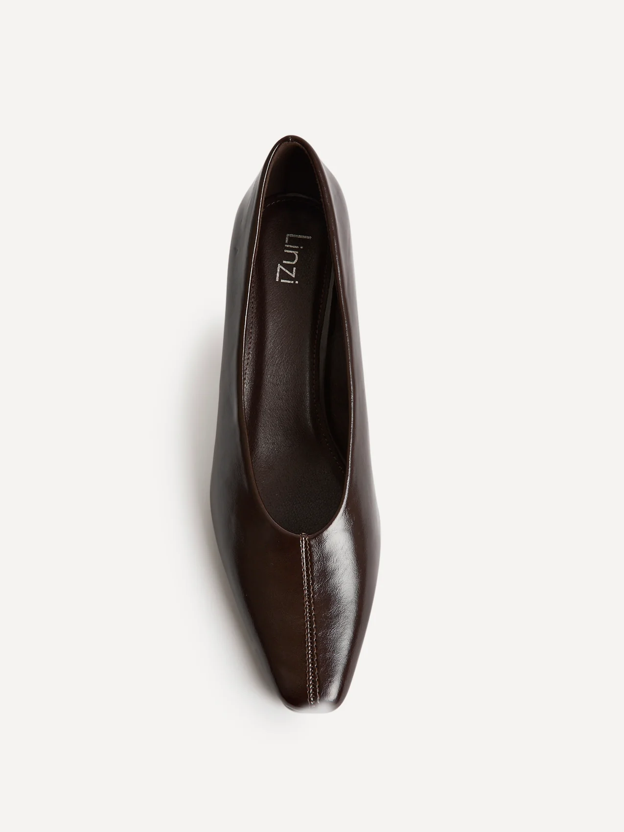 Delaney Brown Faux Leather Square Toe Court Heels - Image 5