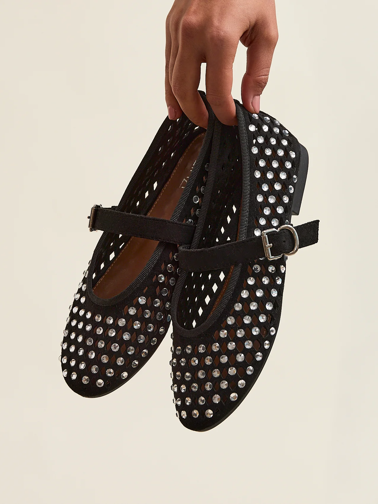 Delicate Black Suede Ballet Pumps - Image 7